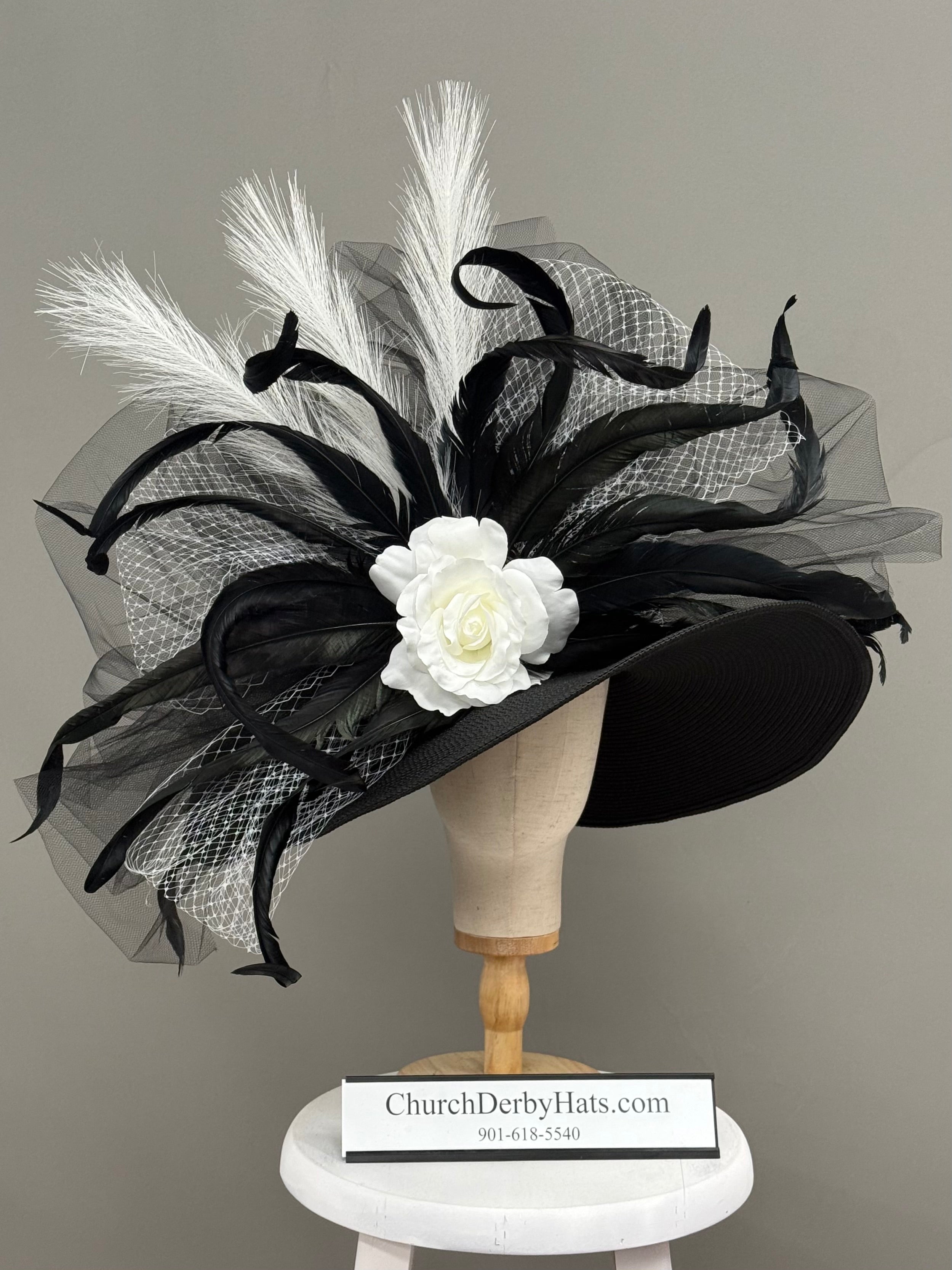 Kiera Black White - Kentucky Derby Hat