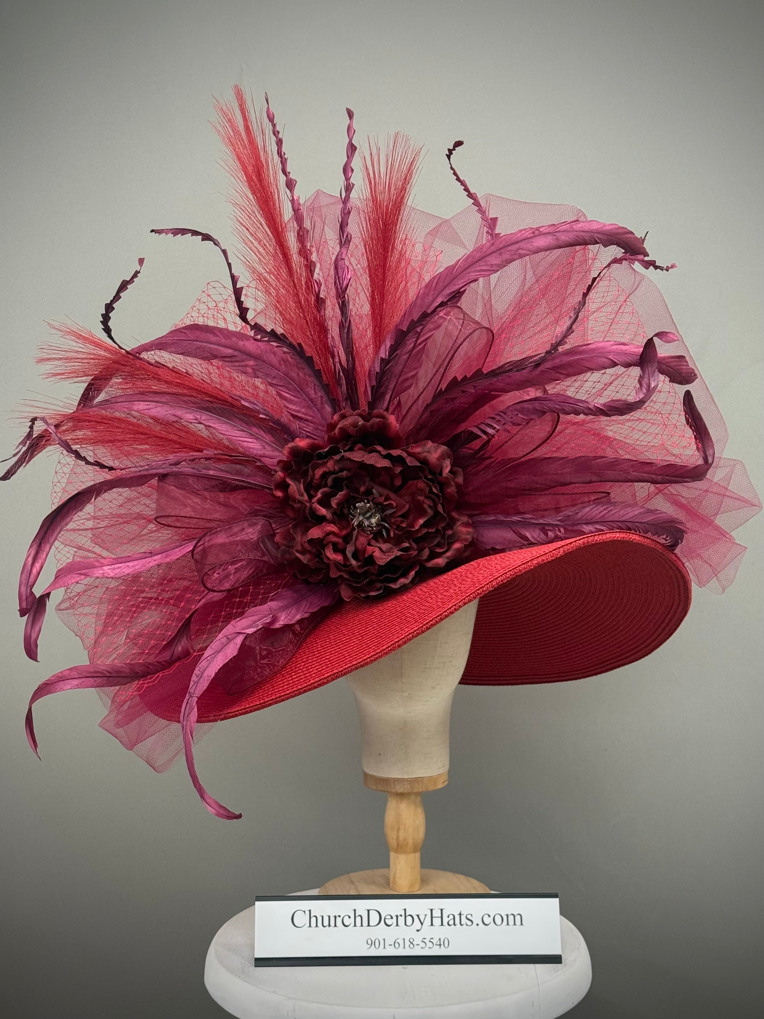 Rouge - Church Hat - Kentucky Derby Hat