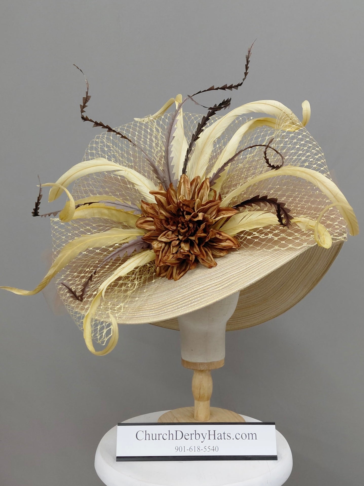 Golden Hour - Kentucky Derby Hat - Church Derby Hat