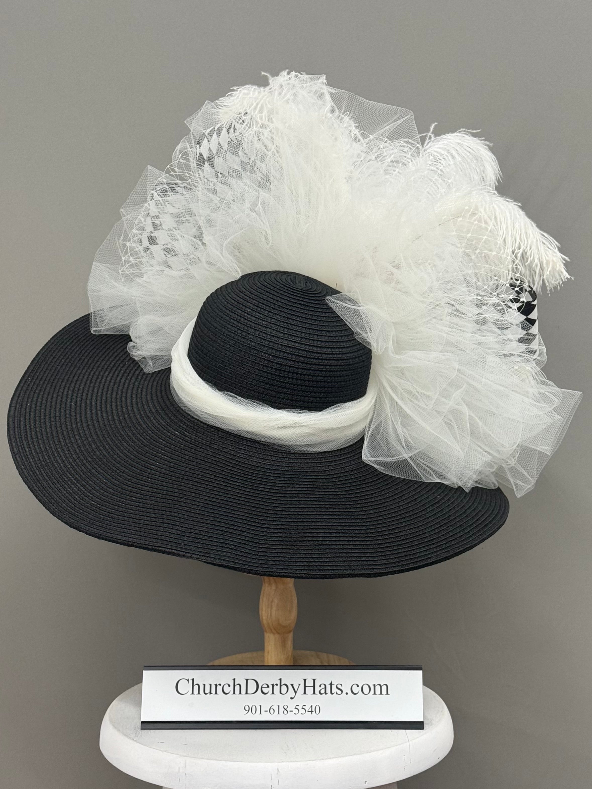 Power Play - Kentucky Derby Hat - Red White Black Church Hat