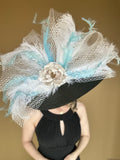 Black Silver Blue Kentucky Derby Hat