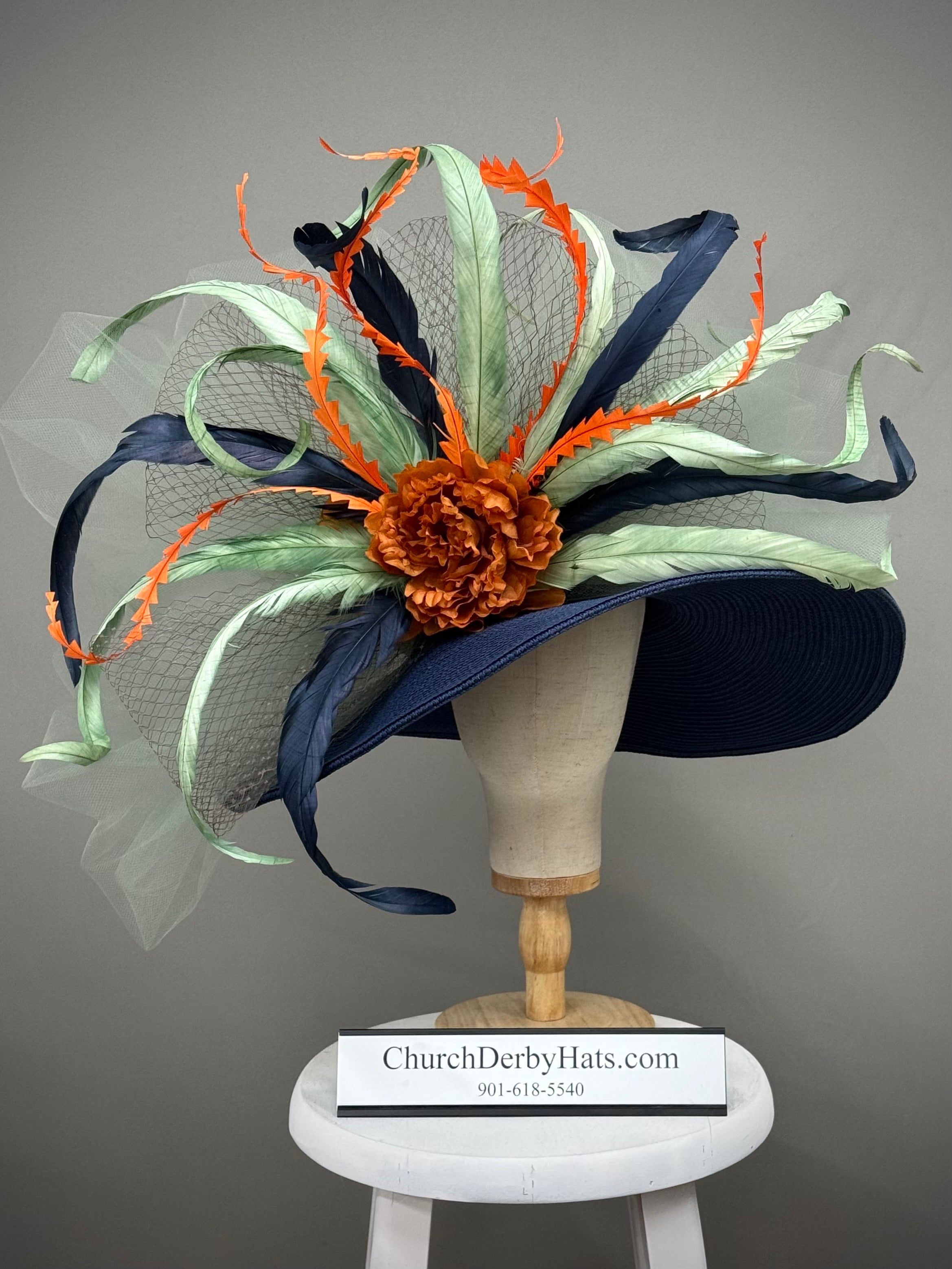 Tera Navy Blue - Kentucky Derby Hat