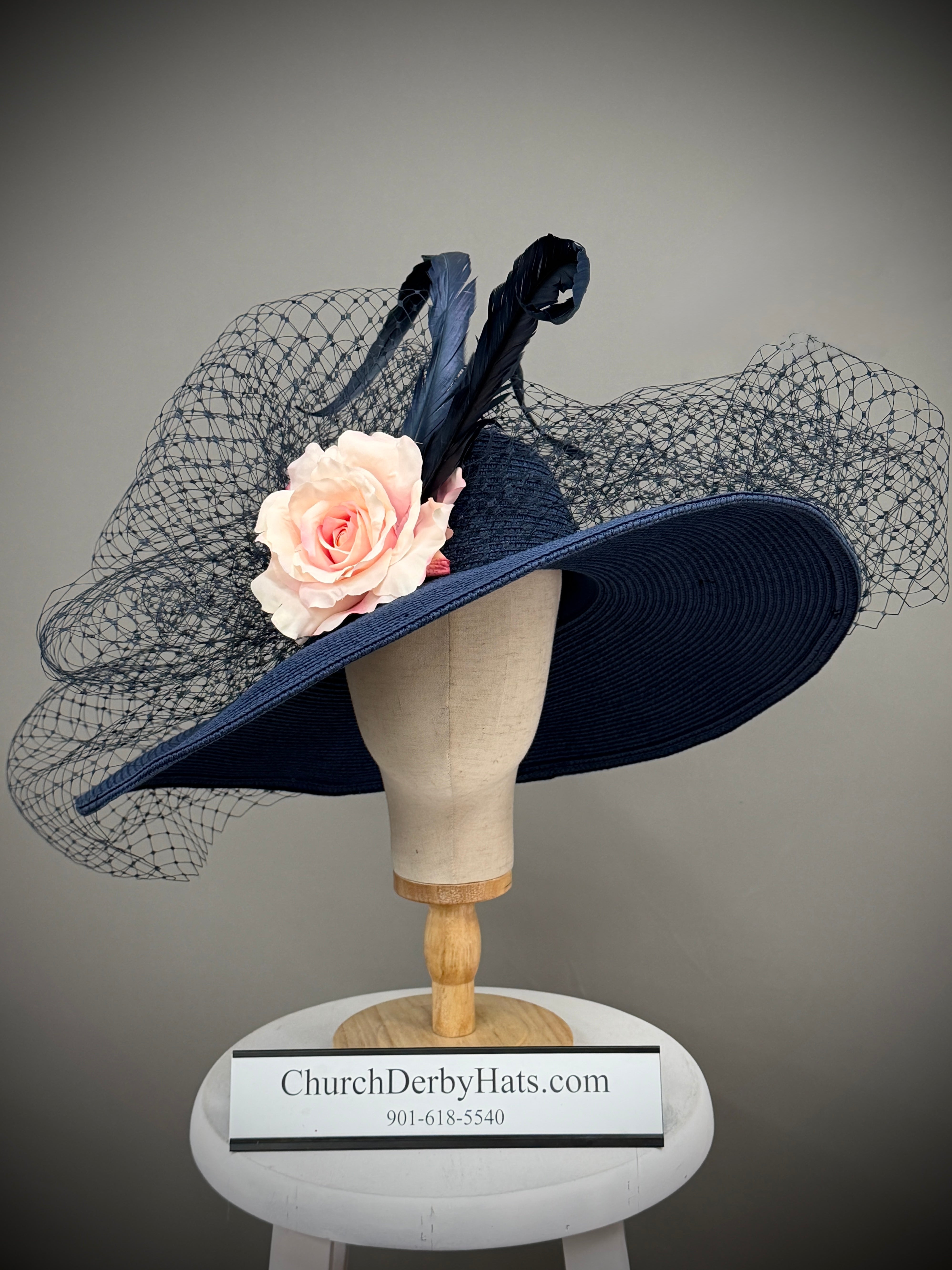 Sarina Navy - Kentucky Derby Hat