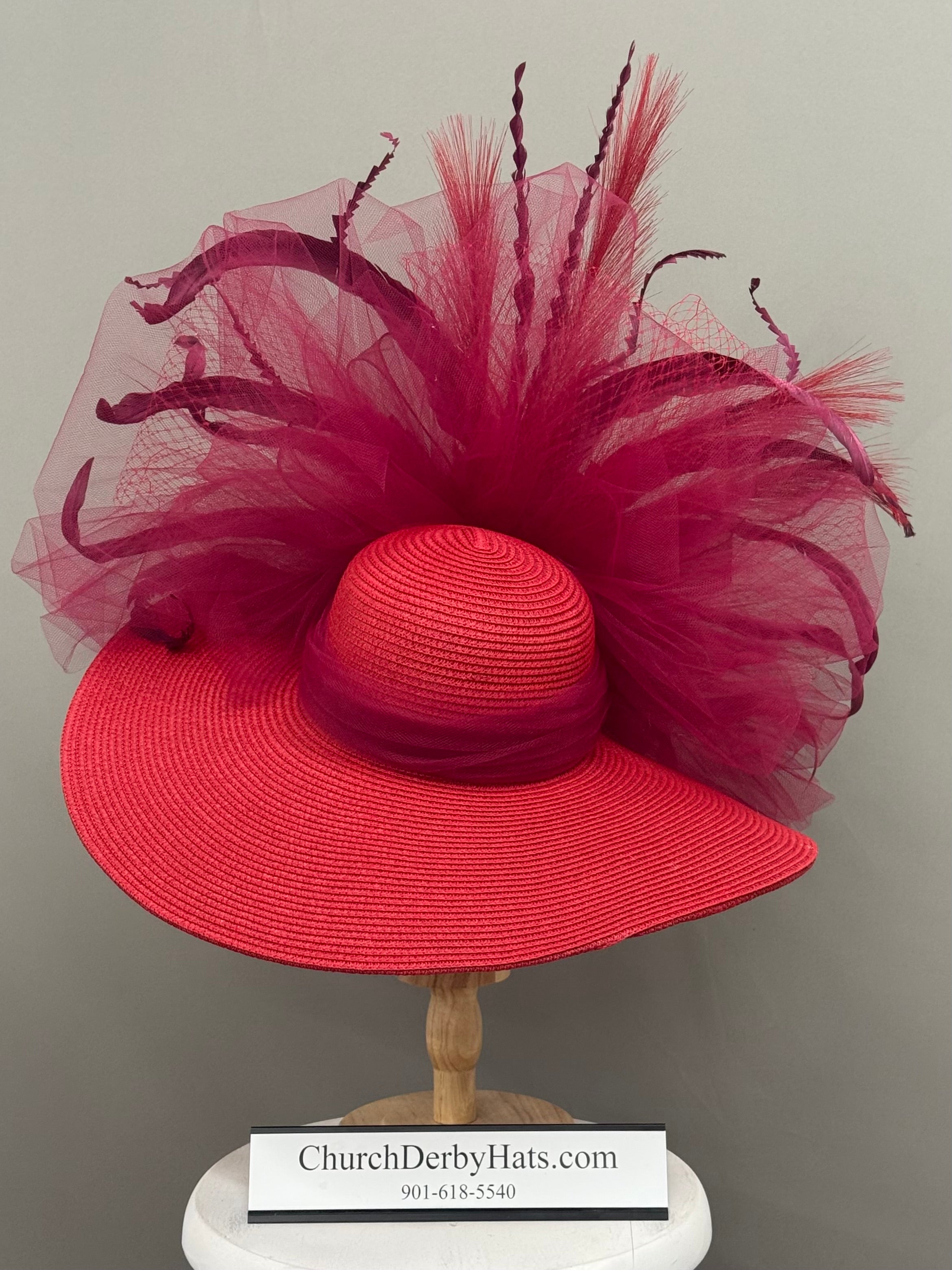 Rouge - Church Hat - Kentucky Derby Hat