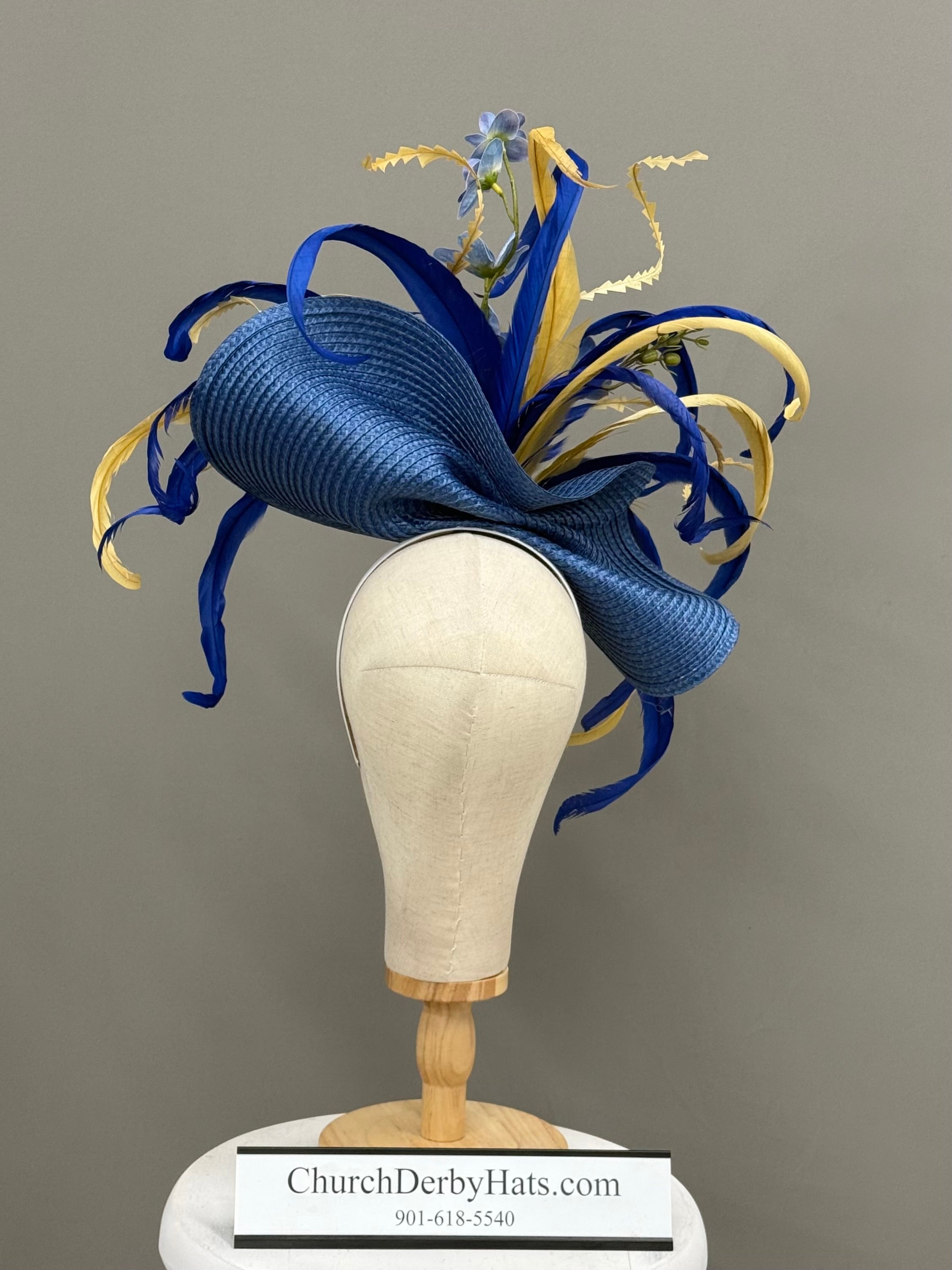 Sapphire Fascinator - Church Derby Hat