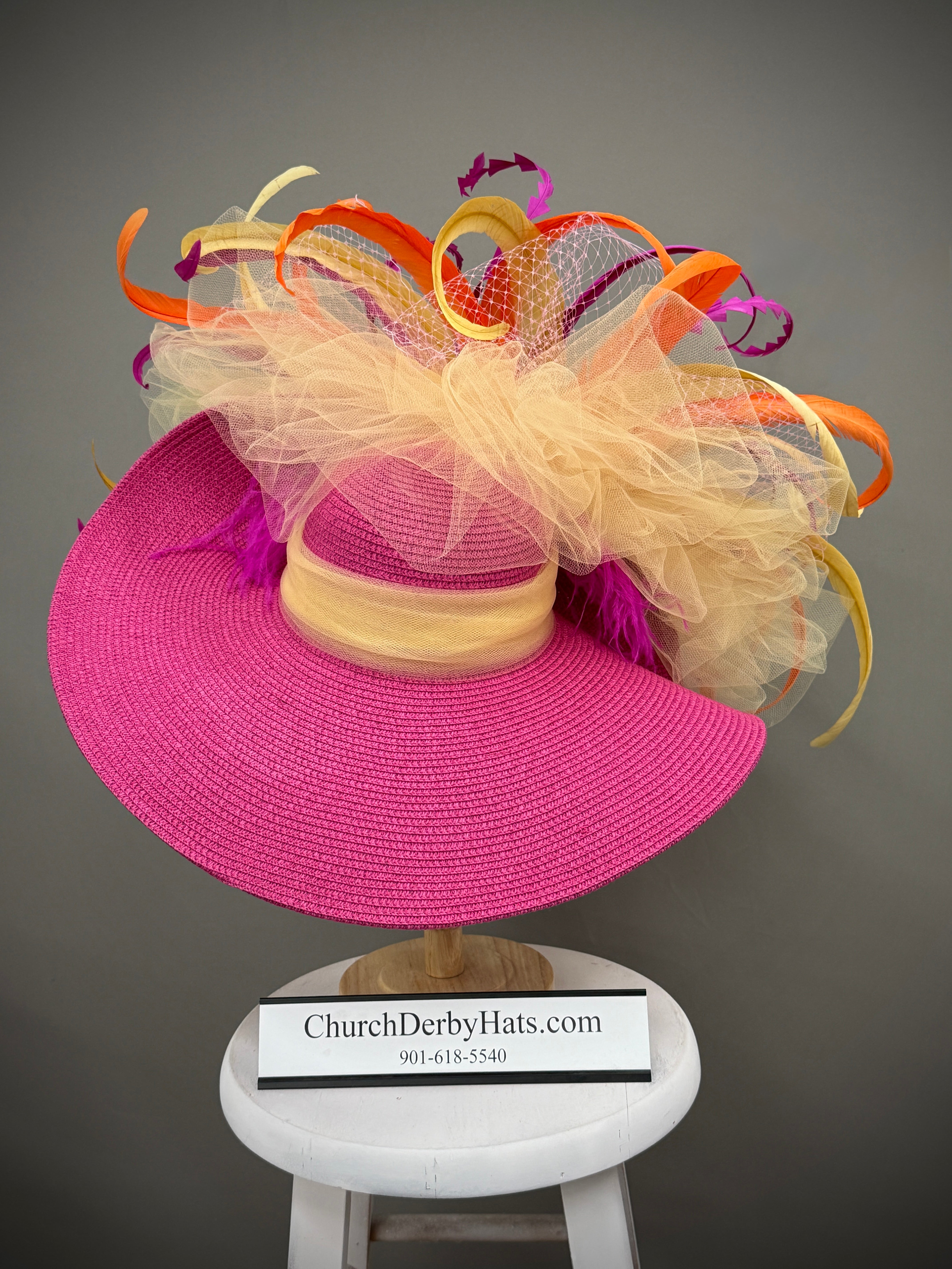 Starlara Yellow Pink - Kentucky Derby Hat