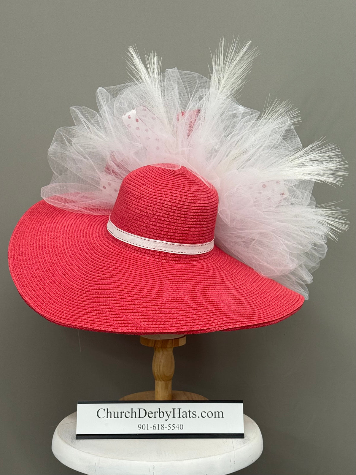 Rebecca Red White - Kentucky Derby Hat - Church Hat