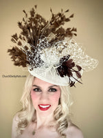 Brown and Ivory Fascinator