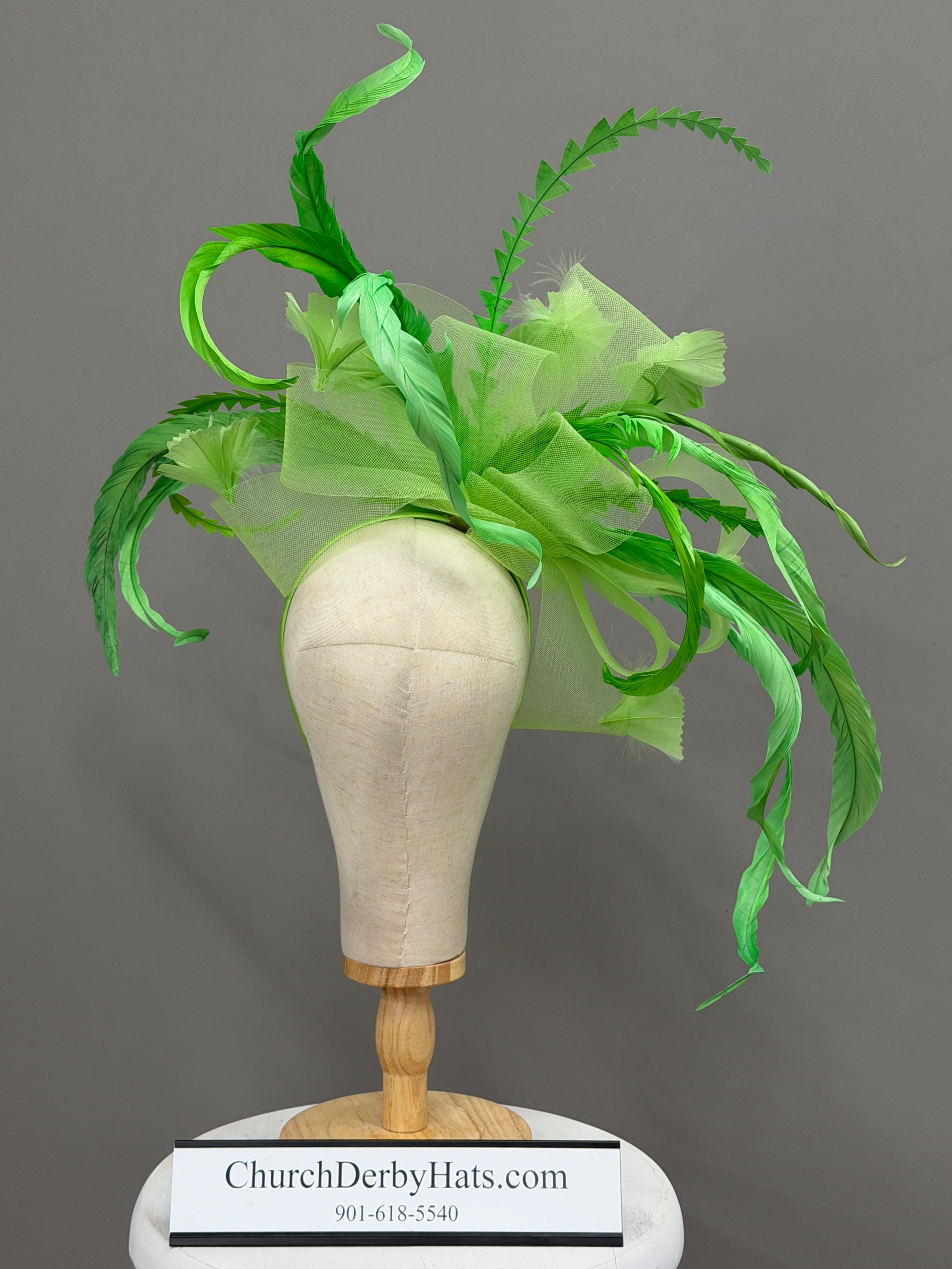 Envy - Kentucky Derby Hat - Church Derby Hat - Fascinator on Headband