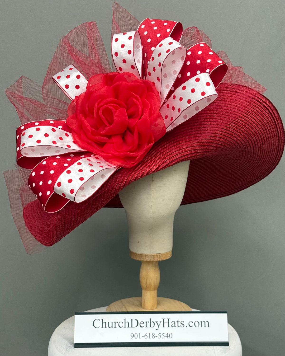 Red Poppy - Kentucky Derby Hat - Church Hat