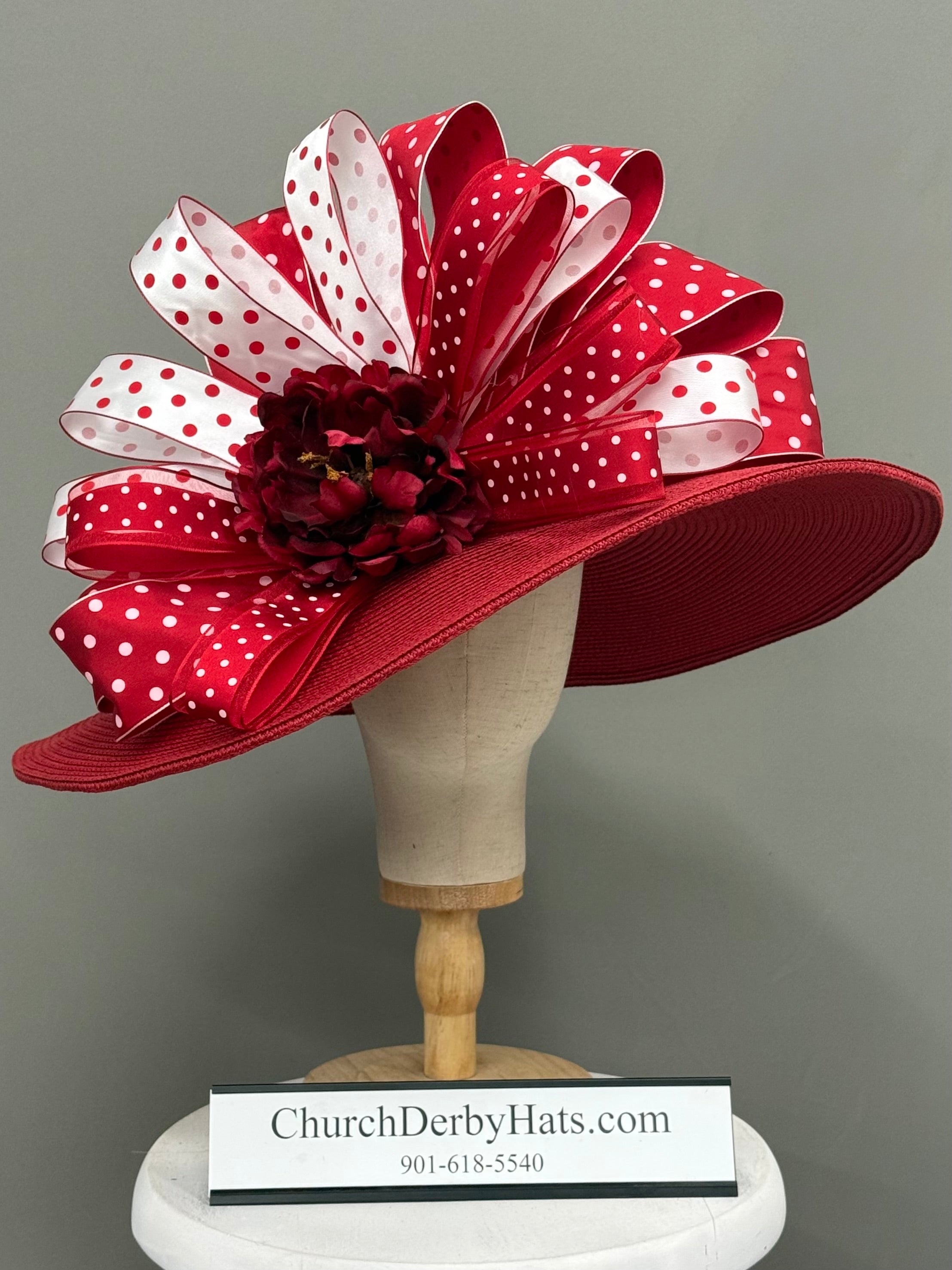 Karina Red White - Kentucky Derby Hat