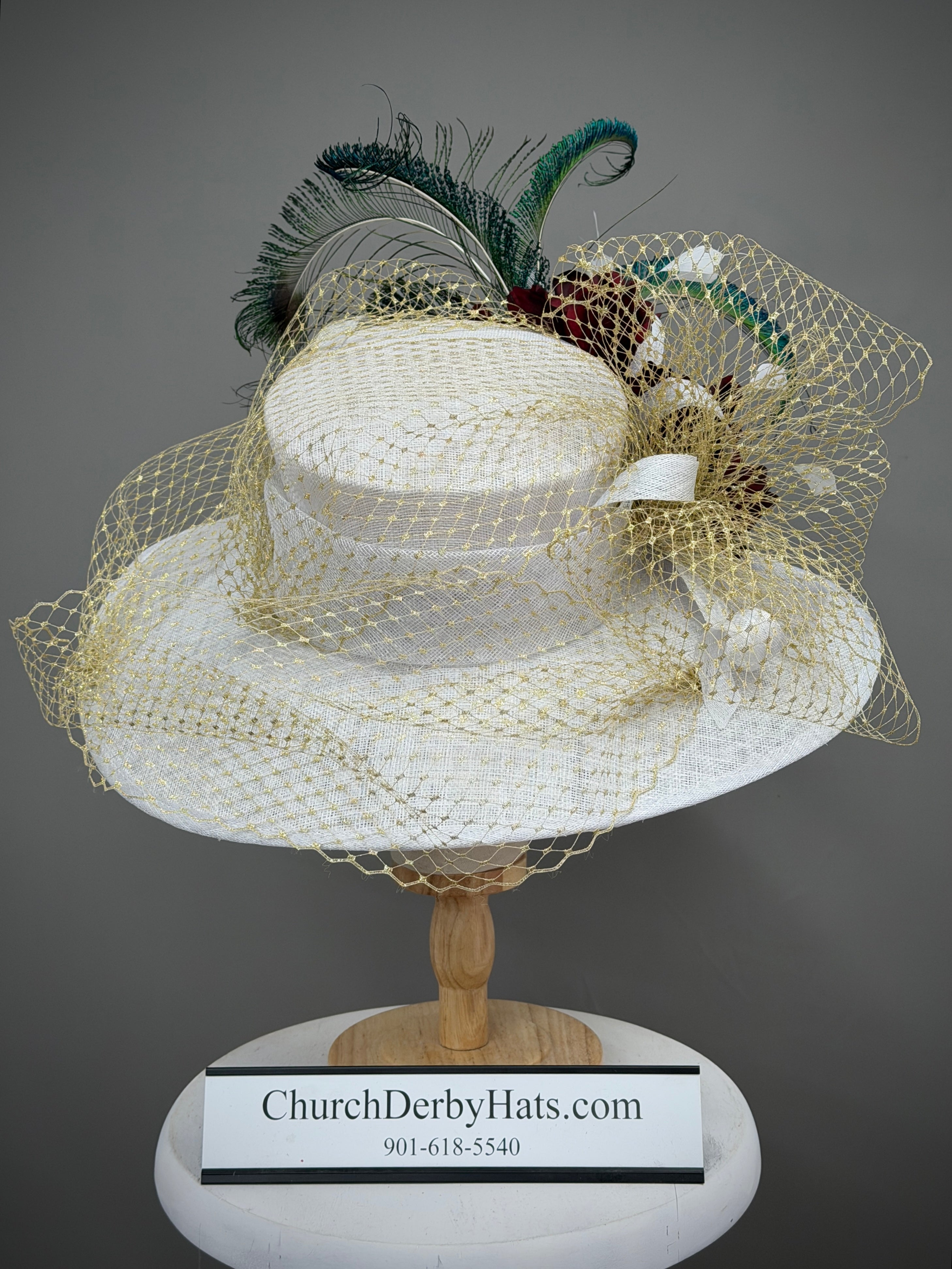 Nefertiti - Sinamay Couture Church Derby Hat