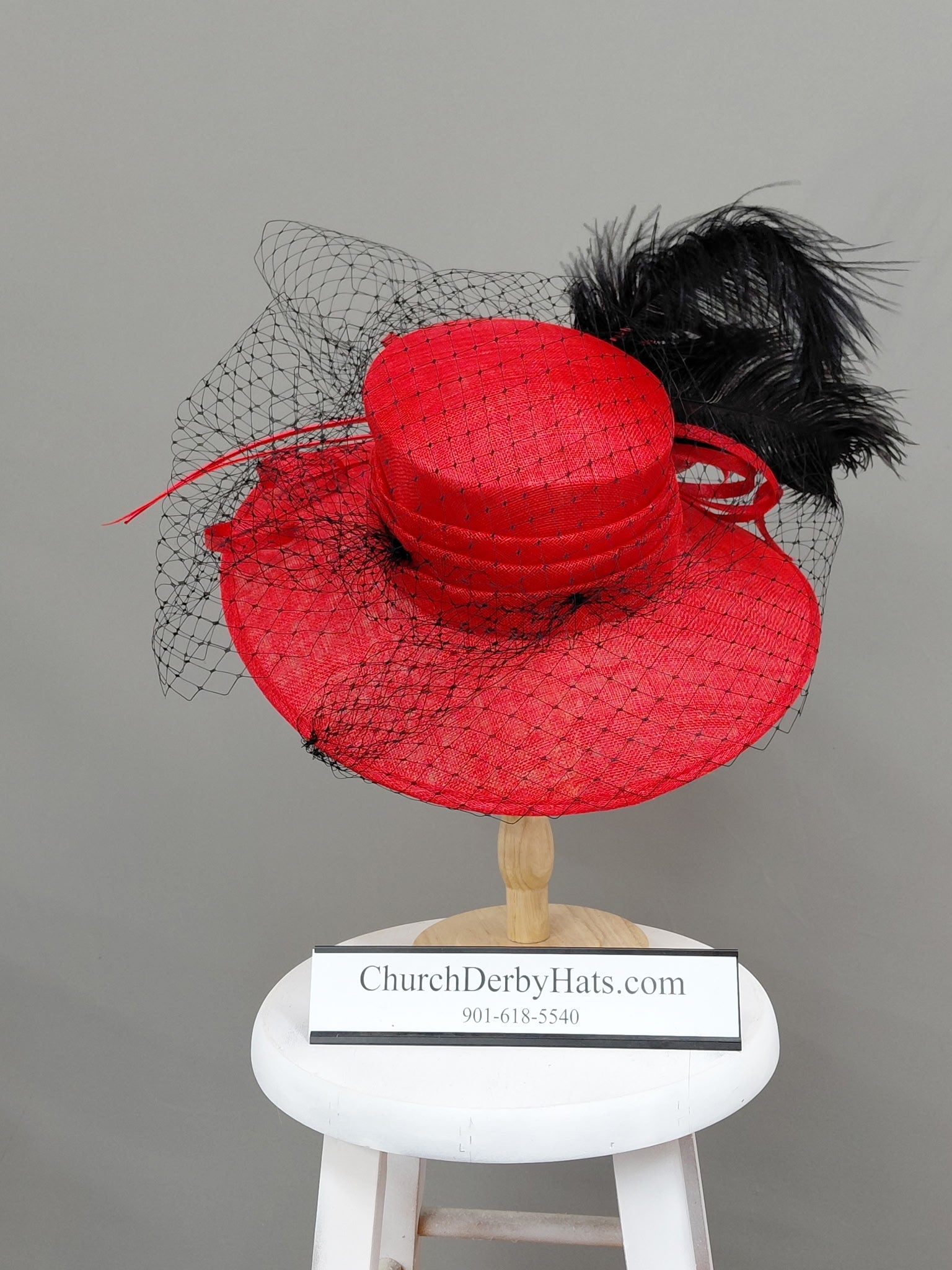 Pepper - Red Black Sinamay Hat