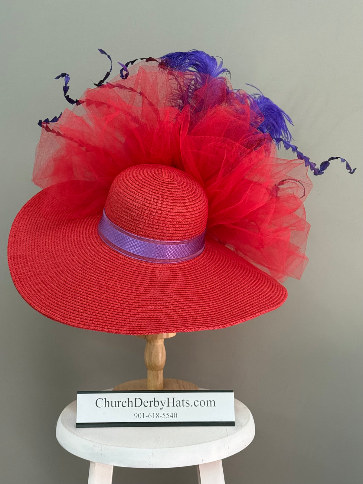 Red Society - Kentucky Derby Hat - Church Hat