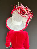 Ruby Red Ivory Pink Kentucky Derby Hat