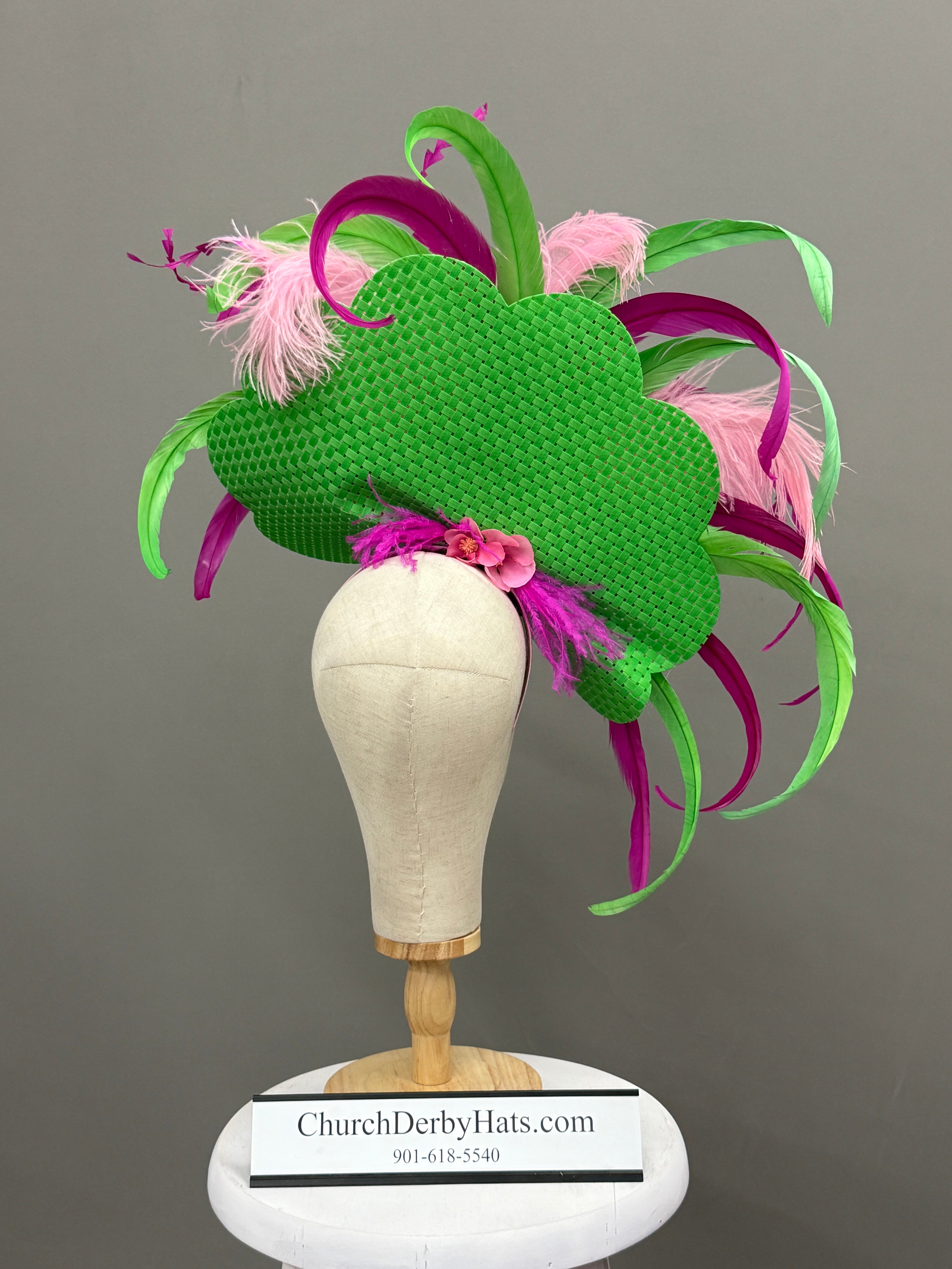 Holly Pink Green - Kentucky Derby Hat