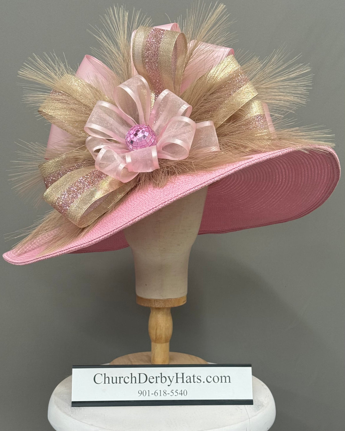 Patsy - Pink Kentucky Derby Hat