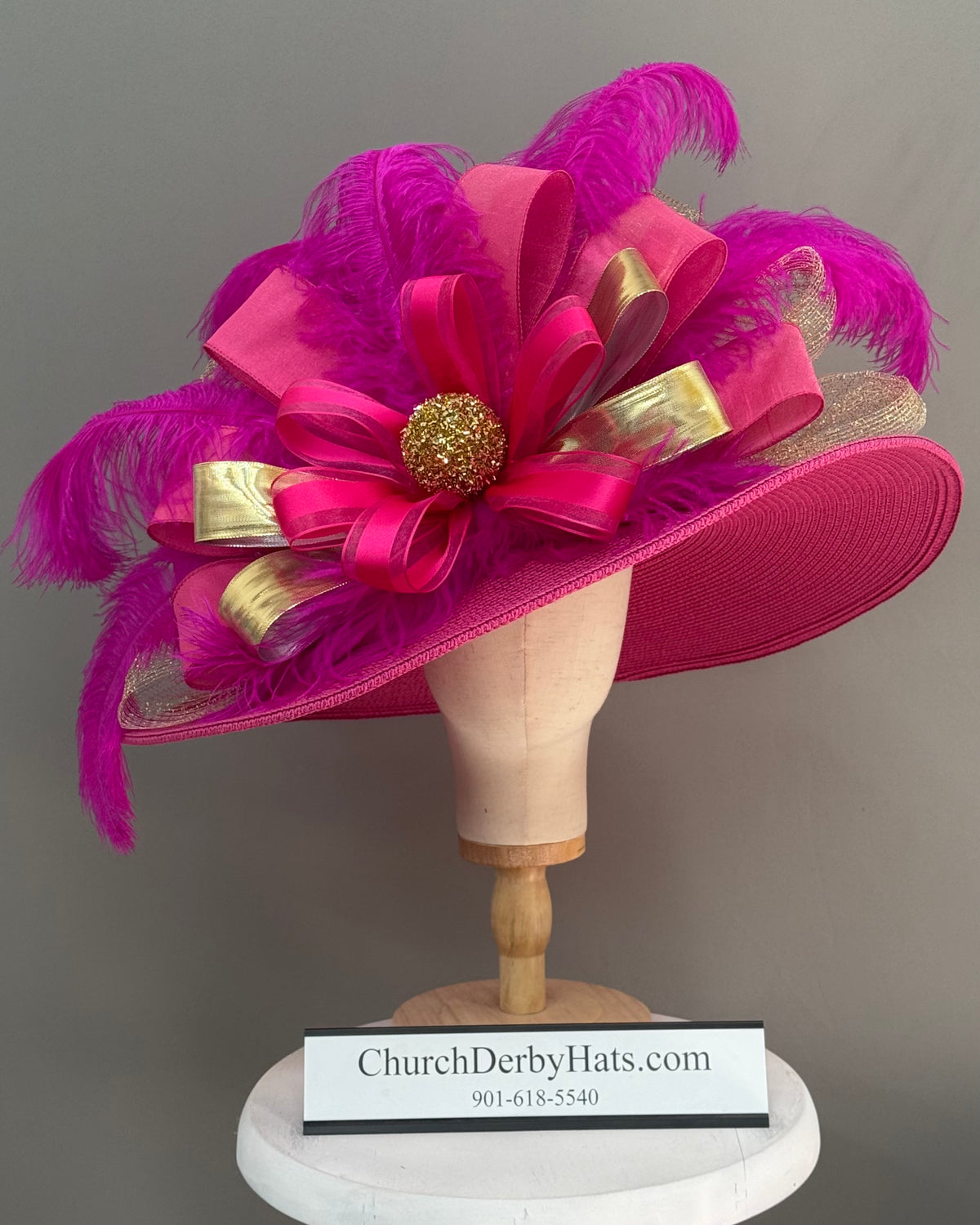 Ann Pink Gold - Kentucky Derby Hat
