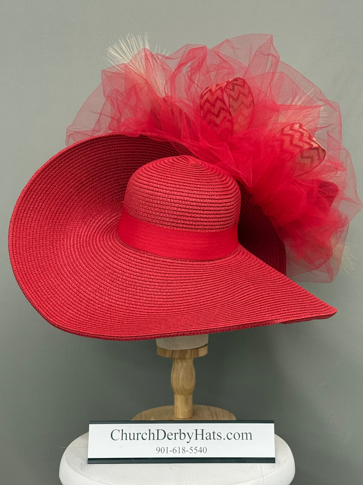 Heron - Red Kentucky Derby Hat