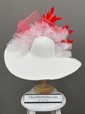 White and hot coral