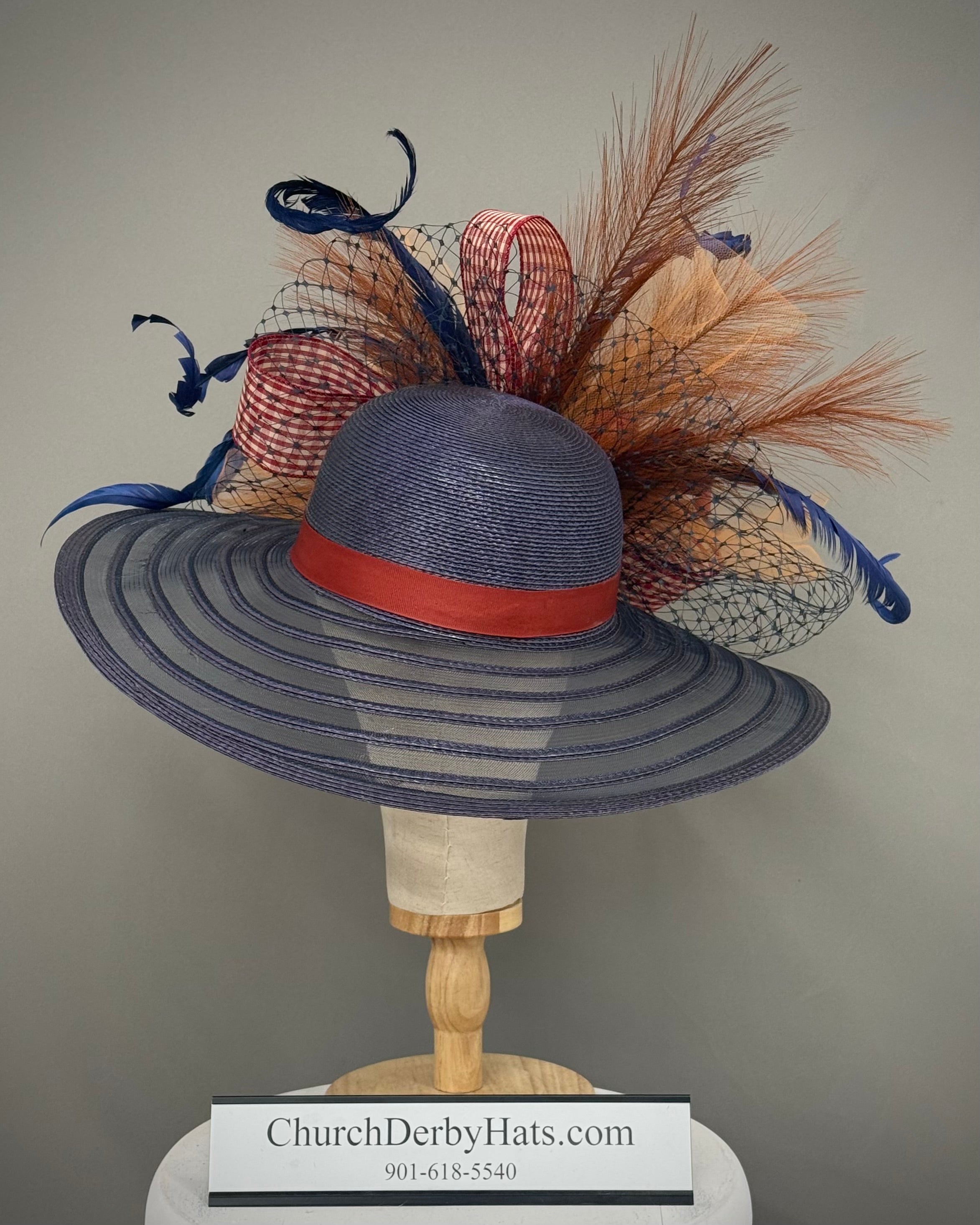 Abigail Navy - Kentucky Derby Hat - Church Hat