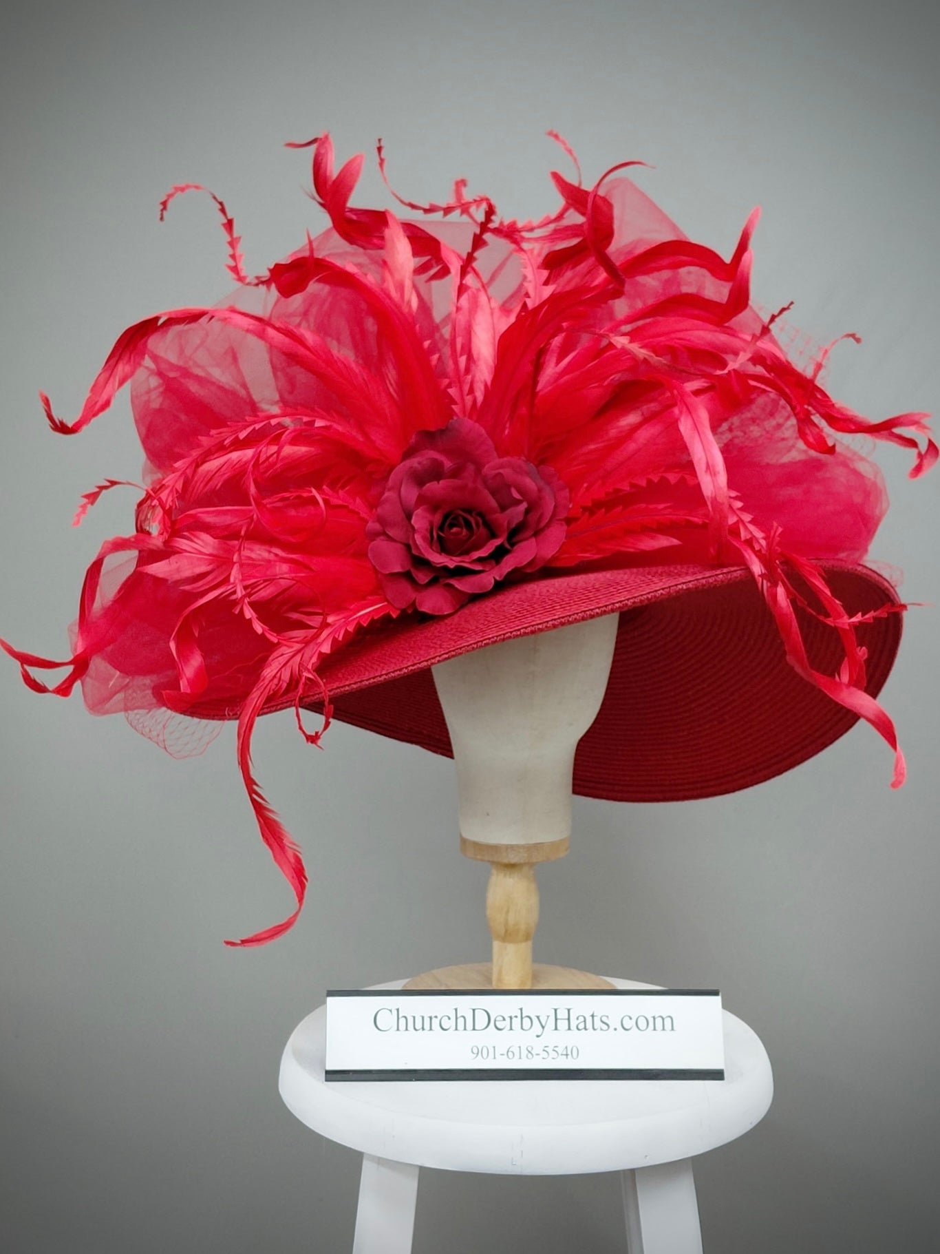 Ruby Red - Church Derby Hat