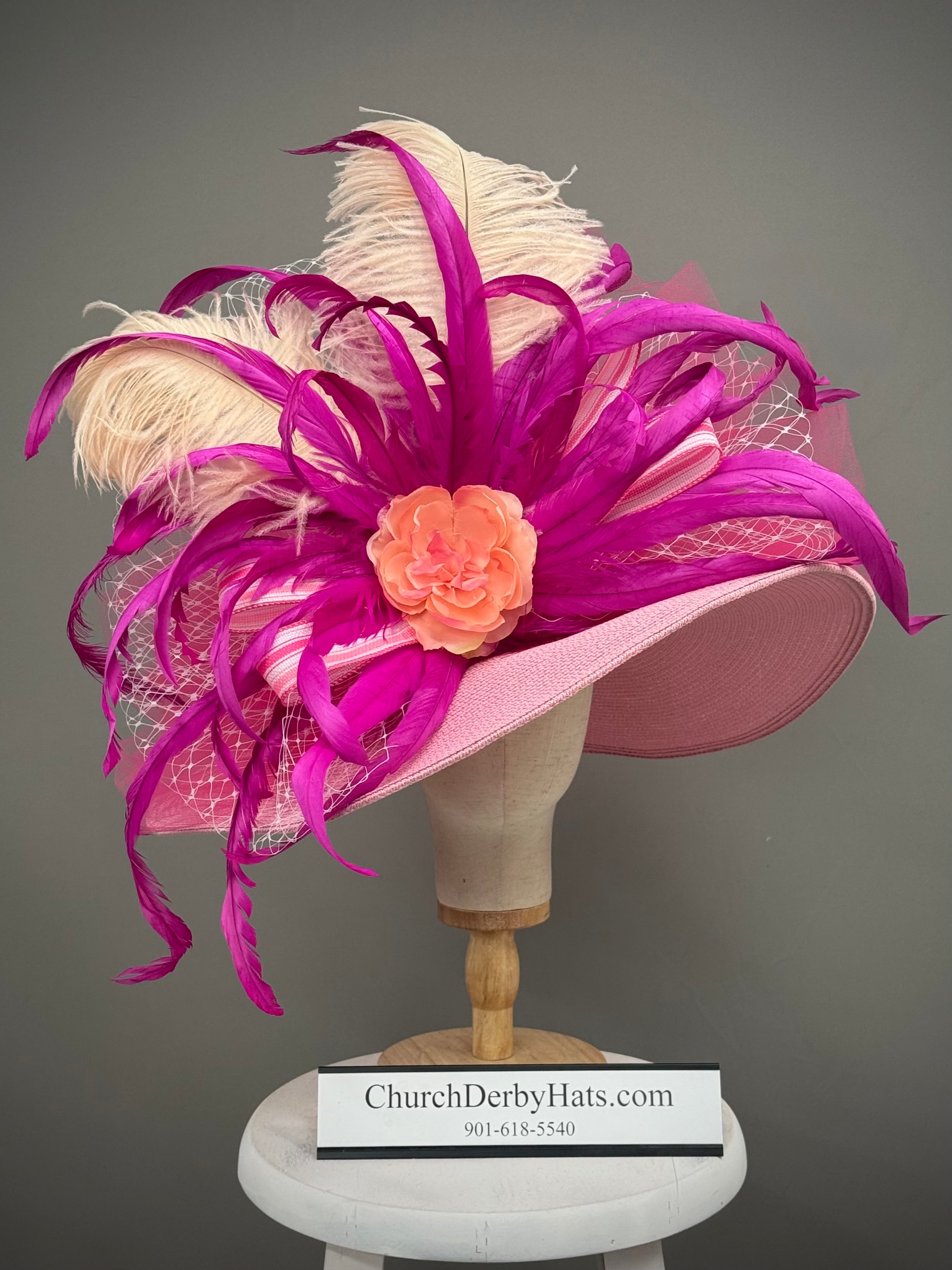 Hernando - Pink Church Hat - Kentucky Derby Hat