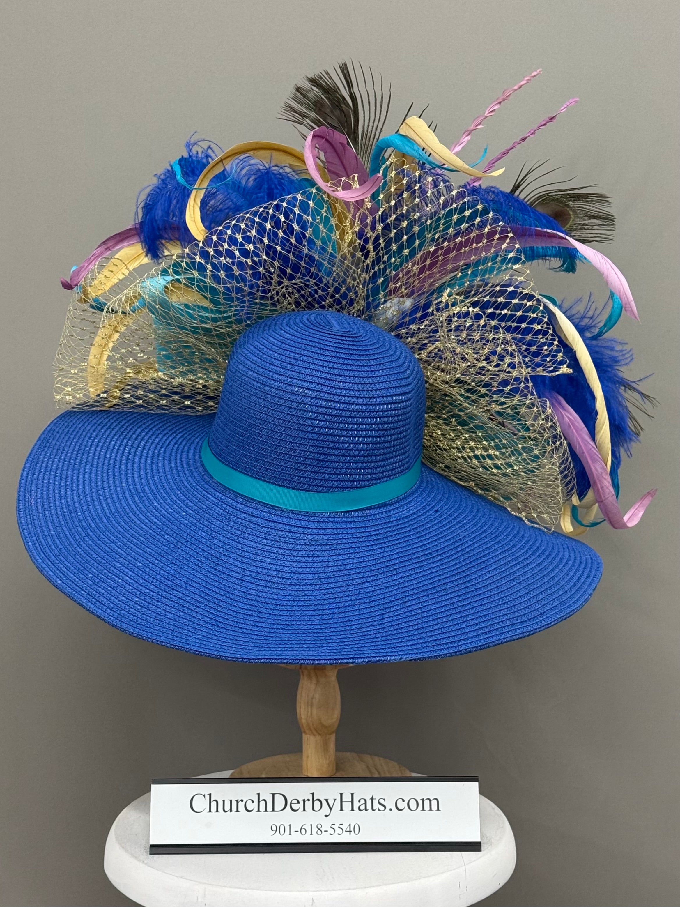 Tessa Turquoise - Kentucky Derby Hat - Church Hat
