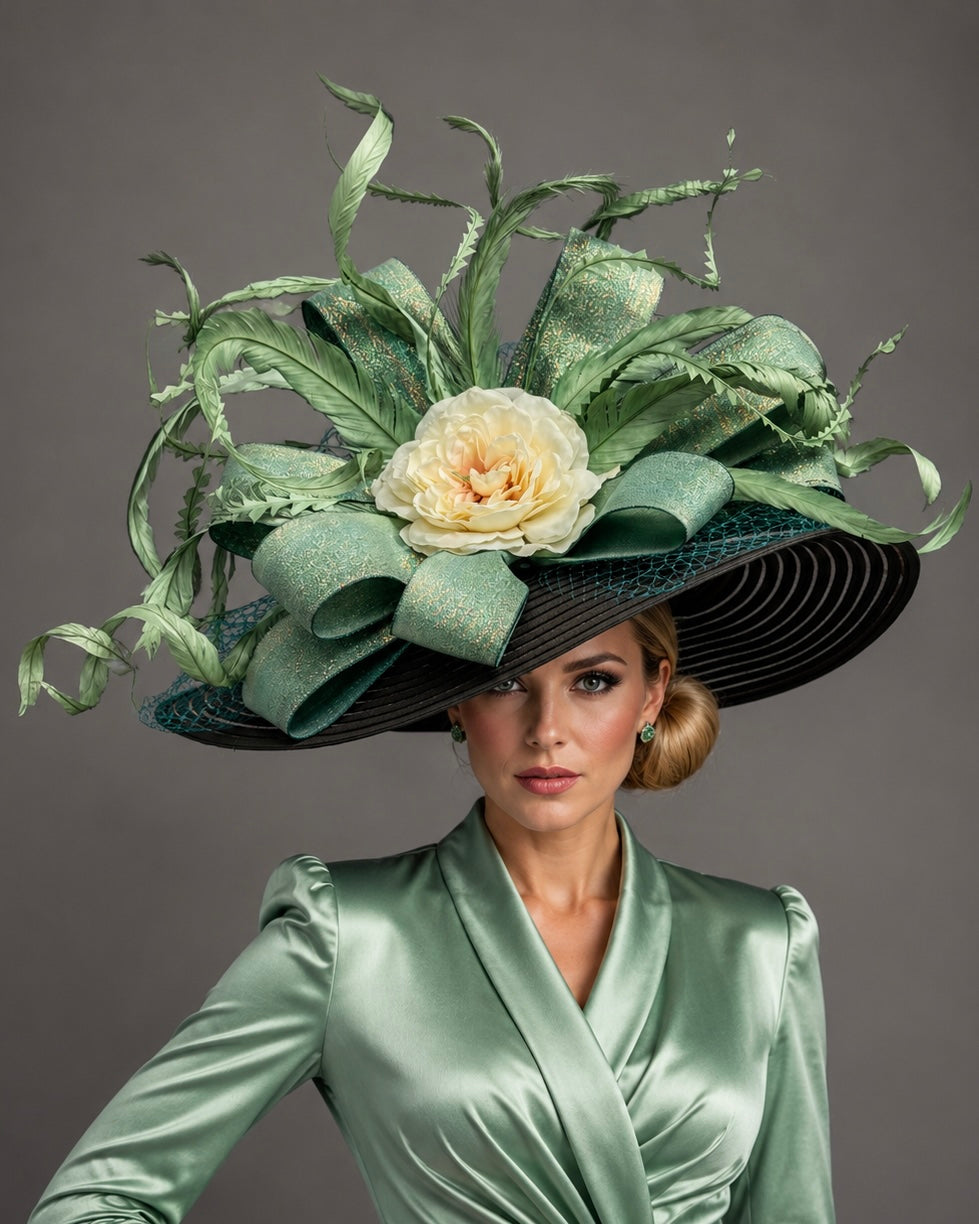 Adrienne Green Brown - Kentucky Derby Hat - Church Hat