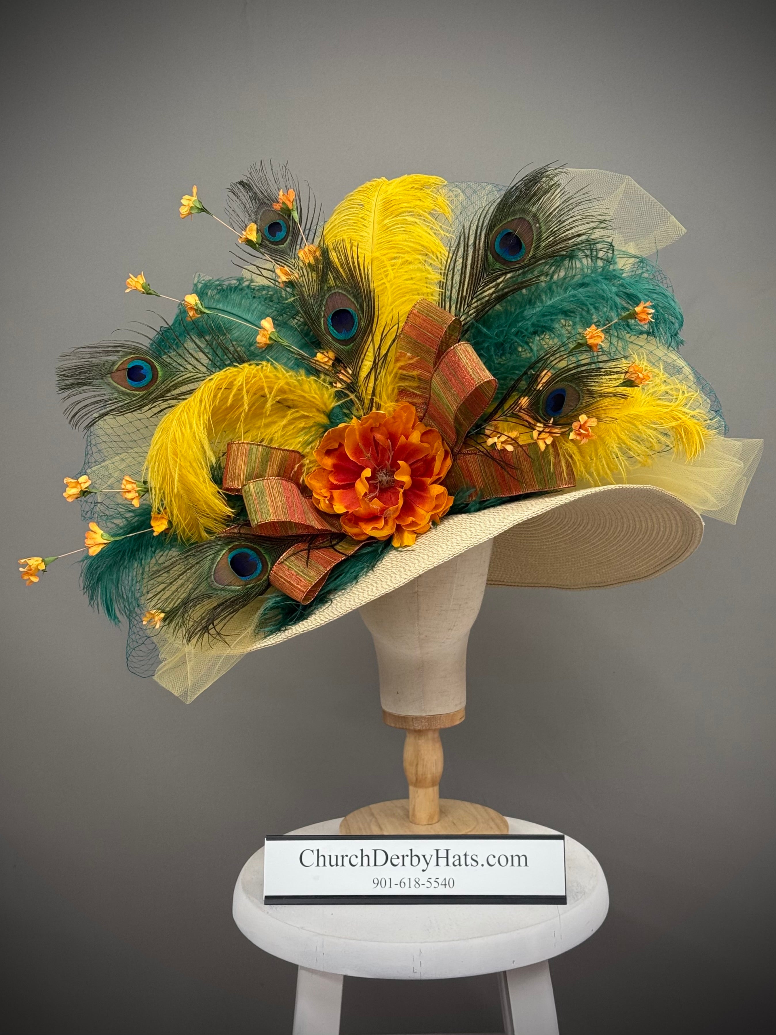 Goldenrod - Kentucky Derby Hat - Church Hat
