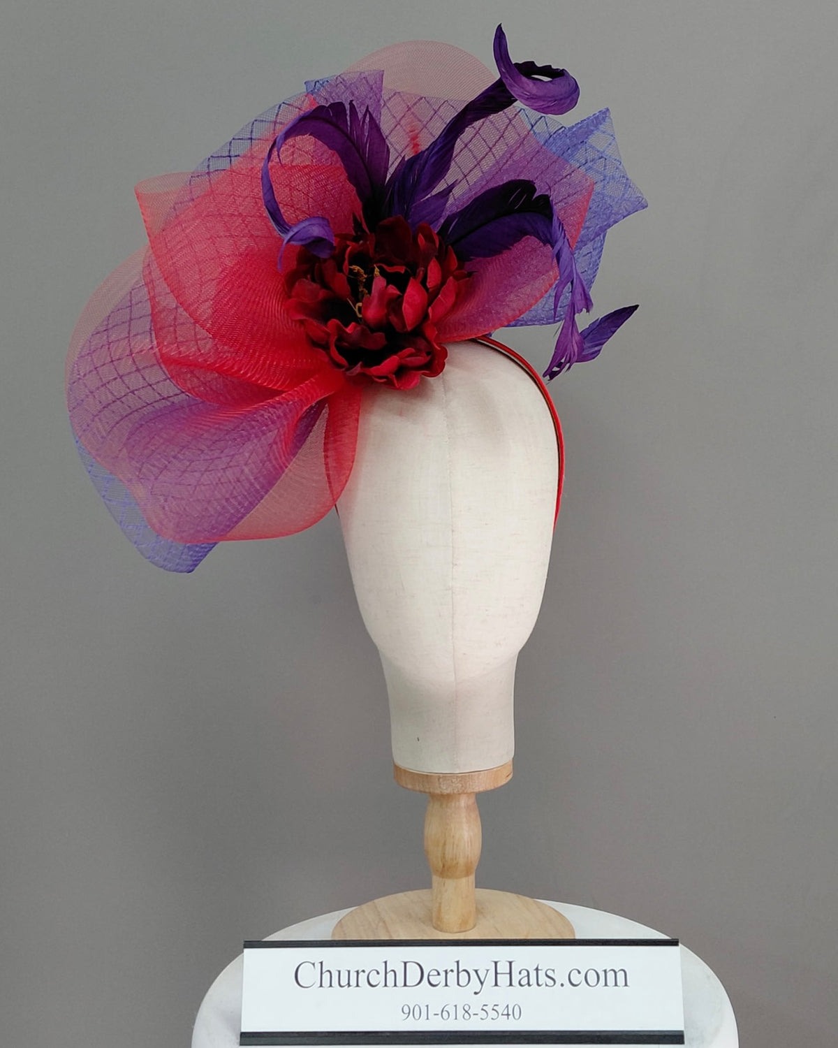 1866 - Kentucky Derby Hat - Church Hat - Fascinator on Headband
