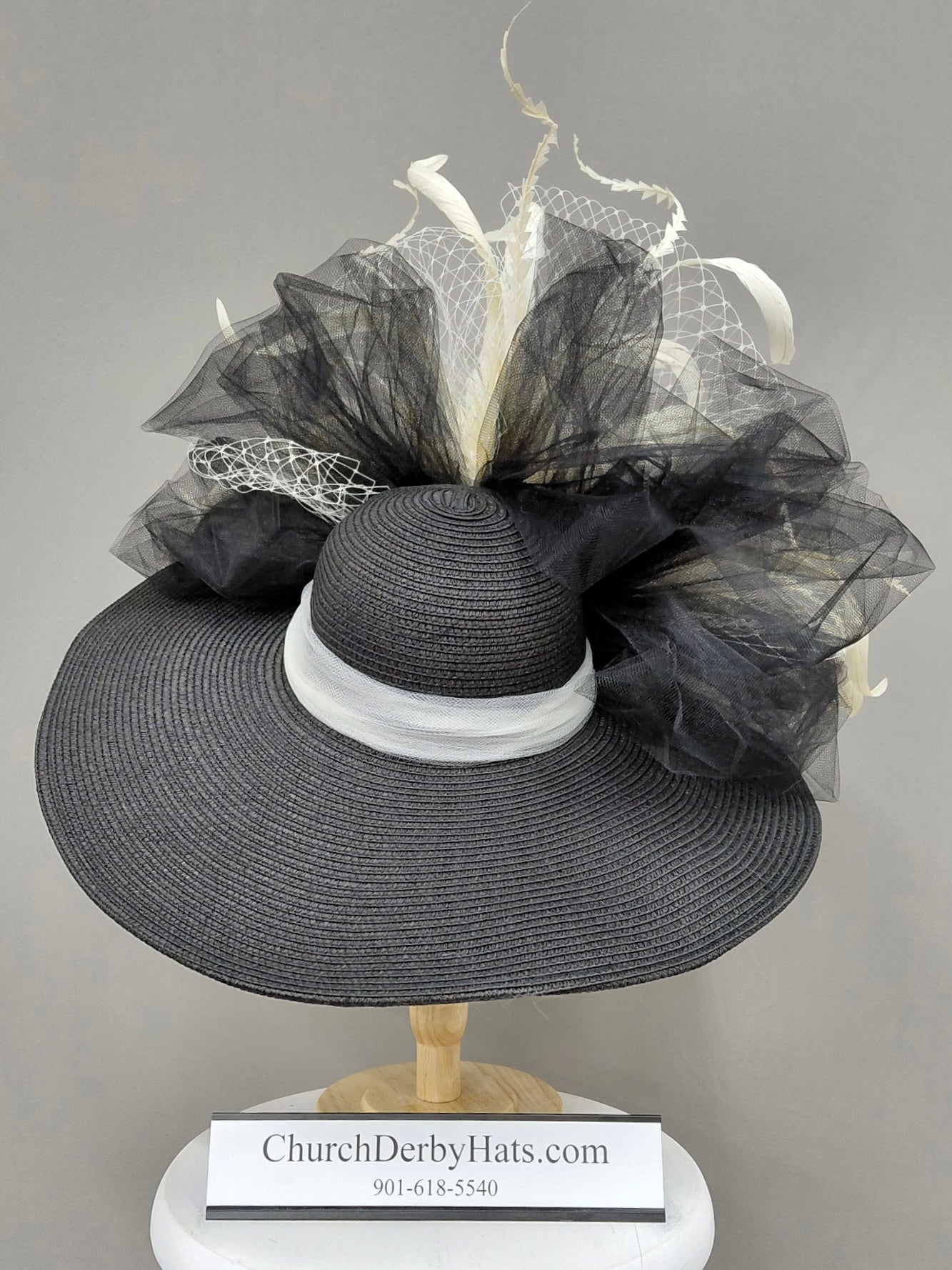 Linda Black Ivory - Kentucky Derby Hat - Church Hat