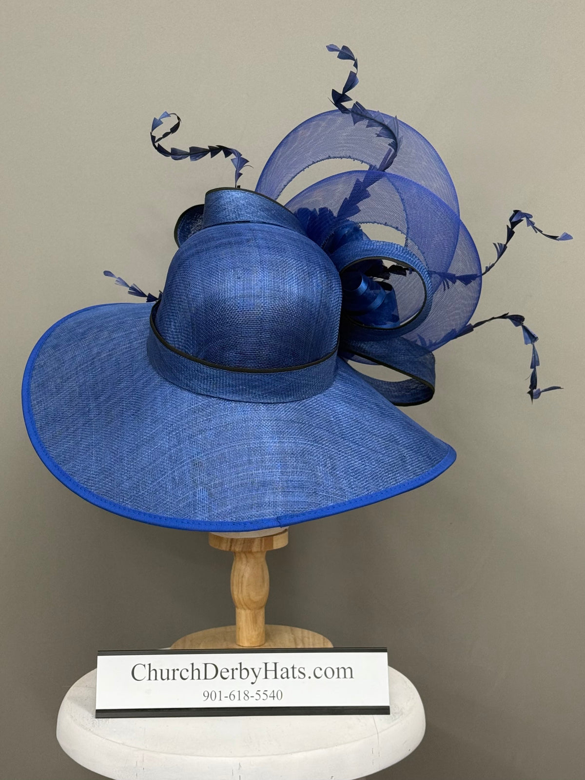 Marietta Royal Black - Kentucky Derby Hat