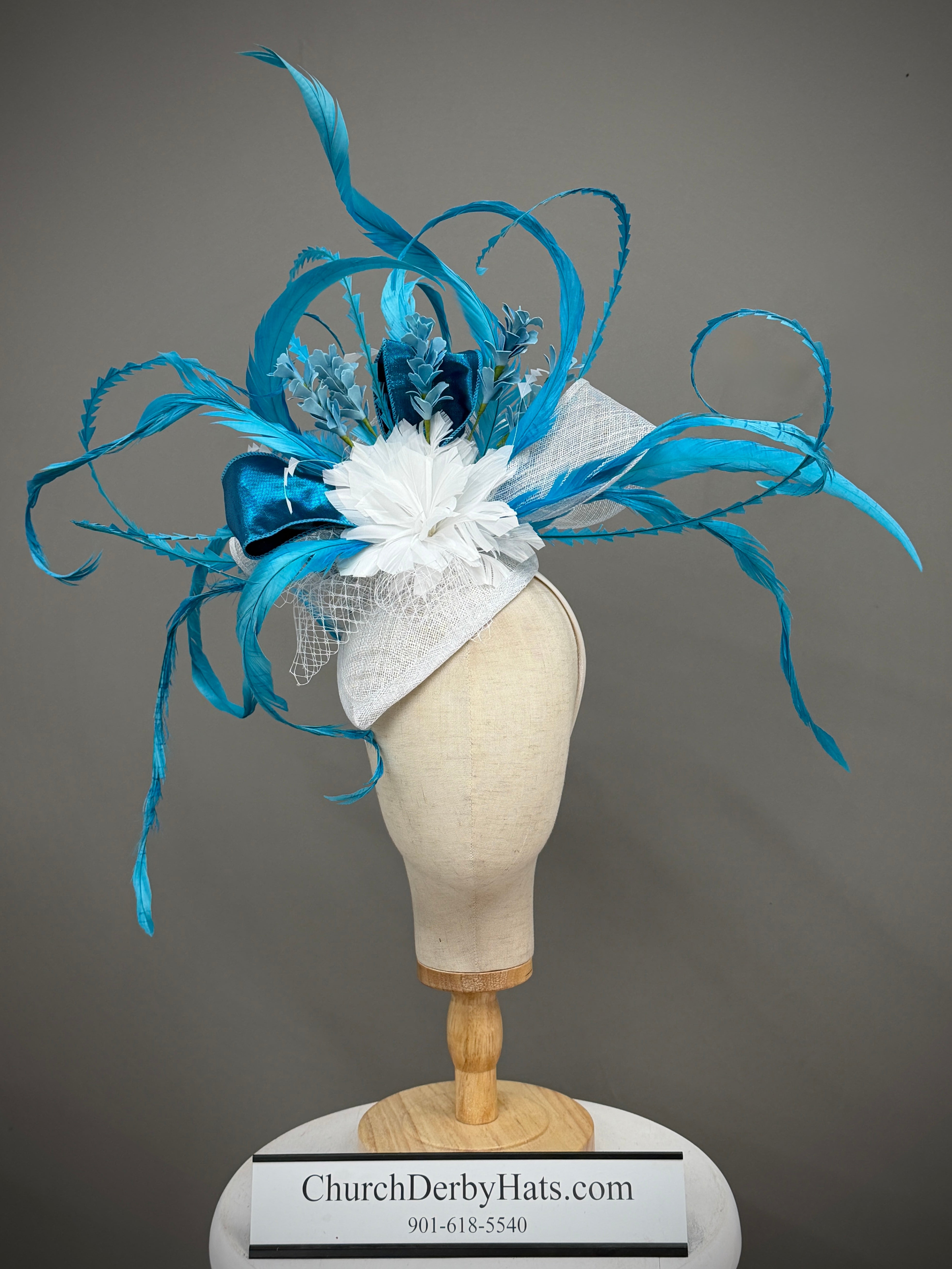 Rachel Blue - Sinamay Couture Fascinator by Vance