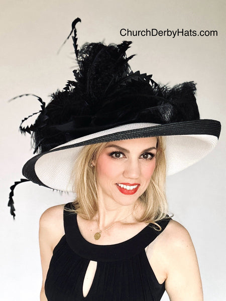 Black and White Kentucky Derby Hat