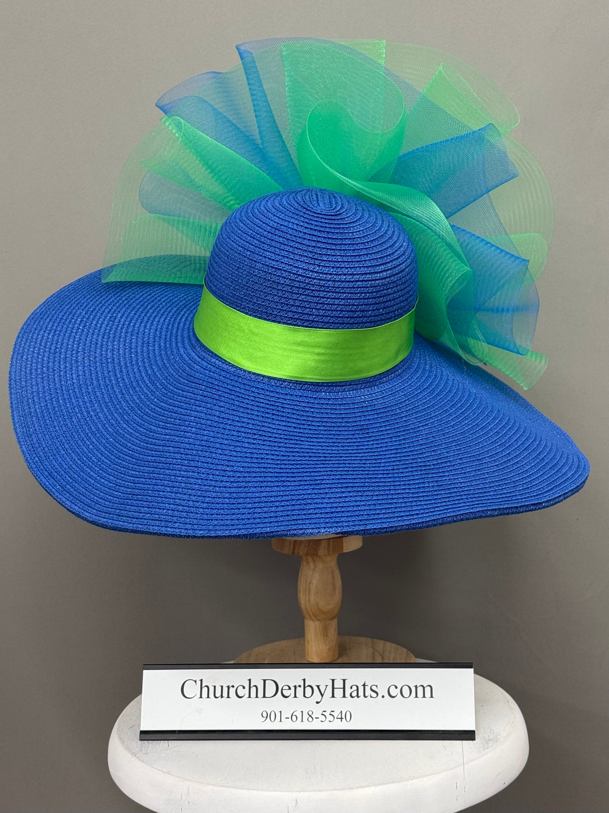 Whenny Blue Green - Kentucky Derby Hat