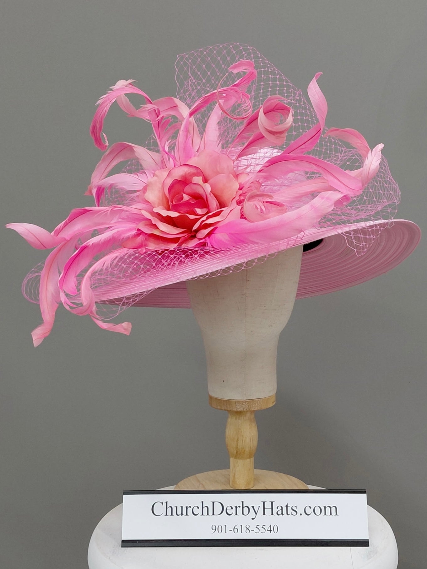 English Rose - Pink Church Hat - Kentucky Derby Hat