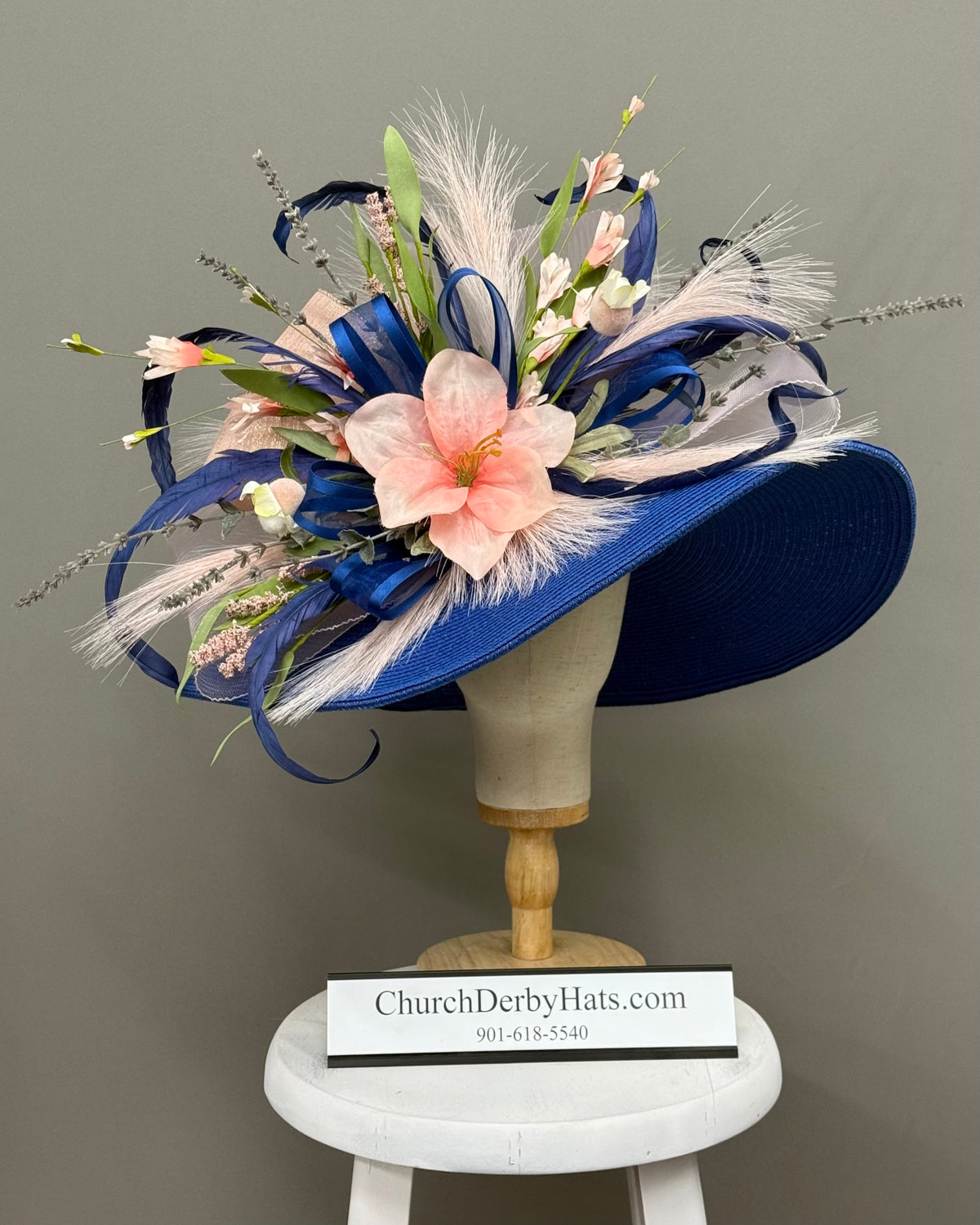 Kingsington - Blue Kentucky Derby Hat