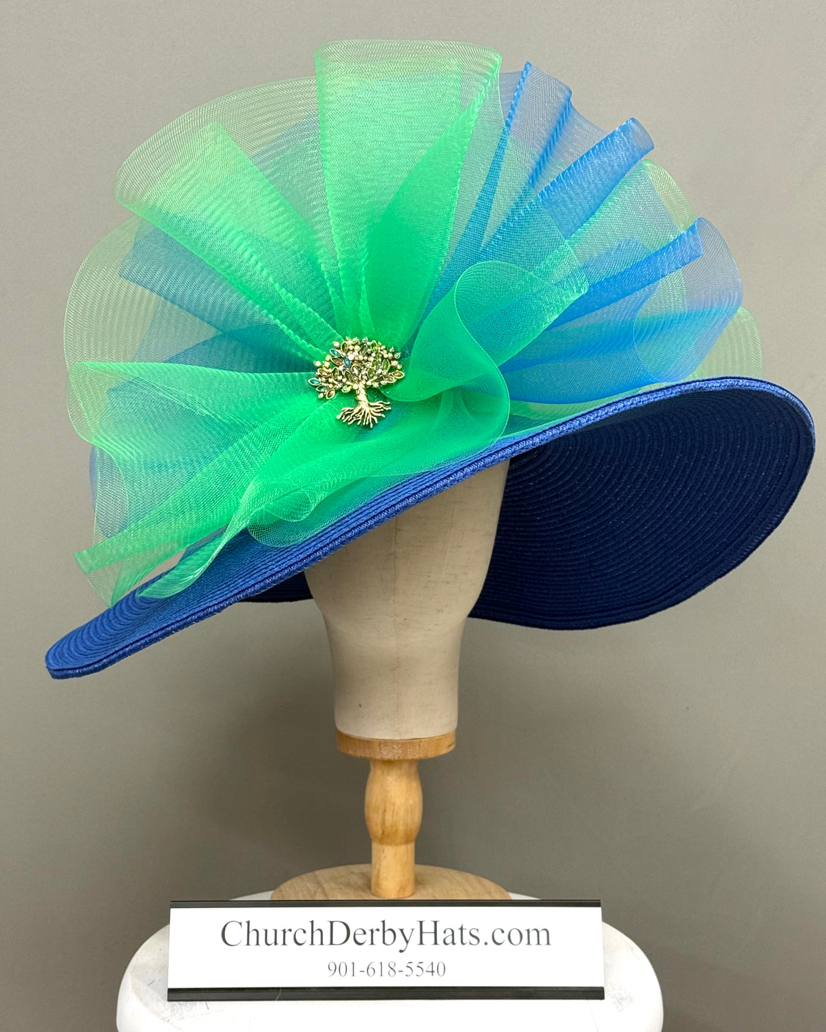 Whenny Blue Green - Kentucky Derby Hat