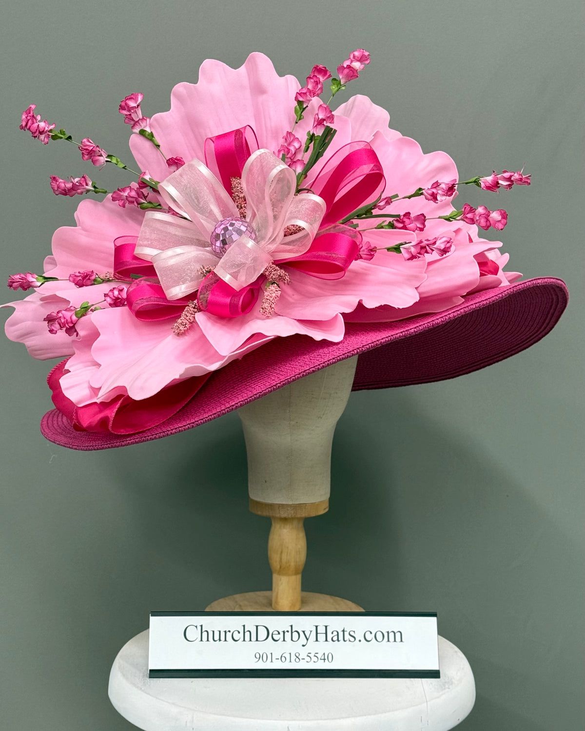 Cindy - Pink Kentucky Derby Hat