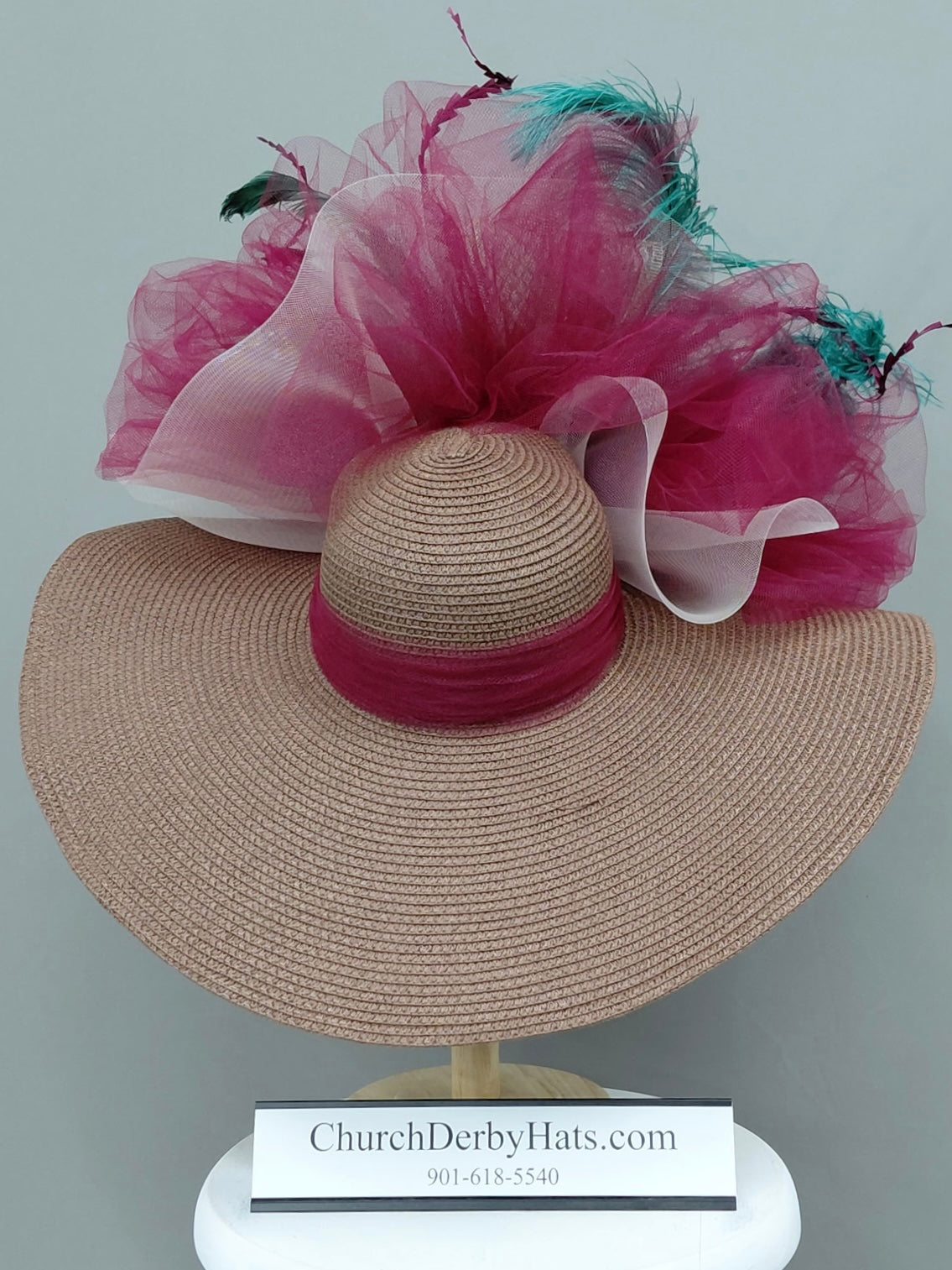 Michelle Brown Maroon - Kentucky Derby Hat - Church Hat