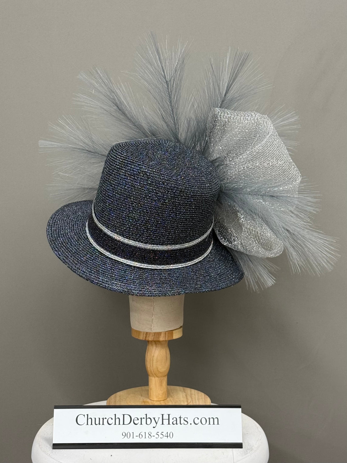 Catalyst - Navy Blue Silver Gray - Kentucky Derby Hat
