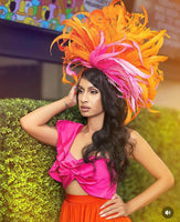 Lana Orange Pink fascinator