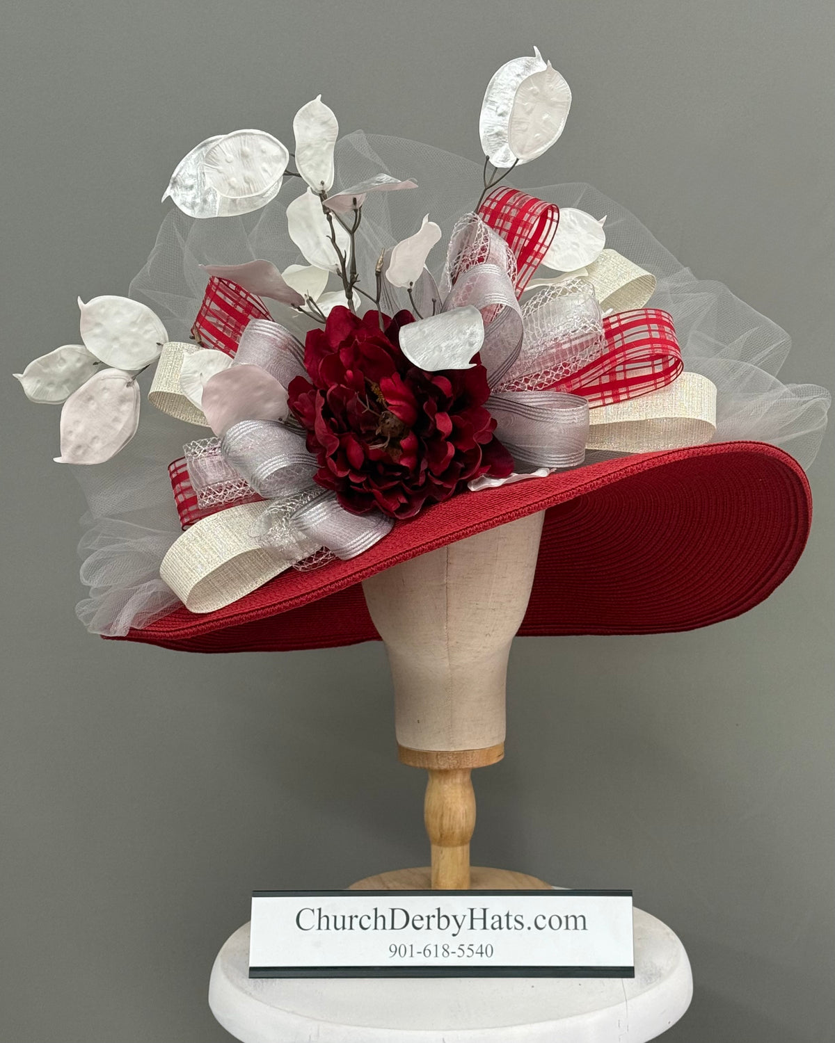 Hellen Red Silver - Kentucky Derby Hat