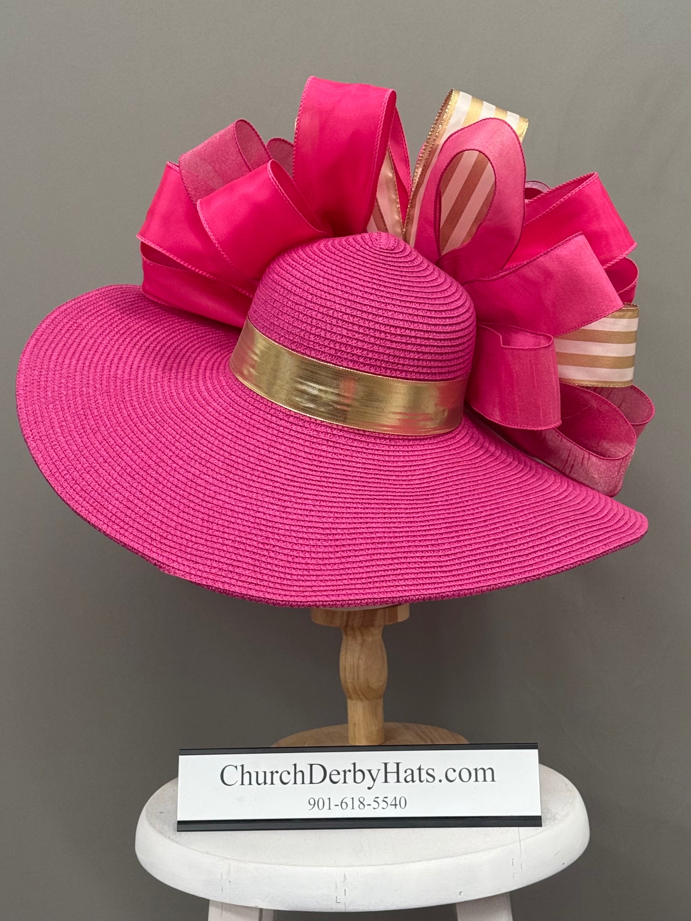 Rachel Pink Gold - Kentucky Derby Hat - Church Hat
