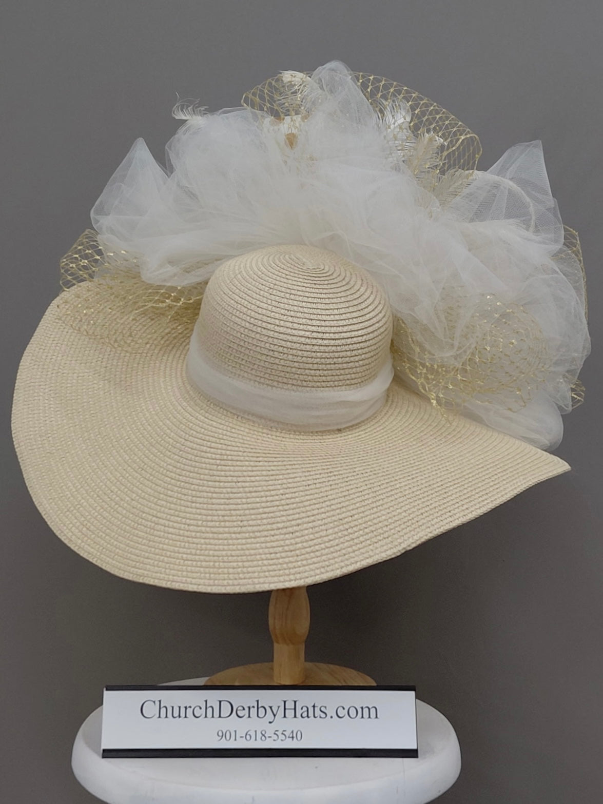 Rosset - Kentucky Derby Hat - Church Hat - Red Rose Ivory Hat