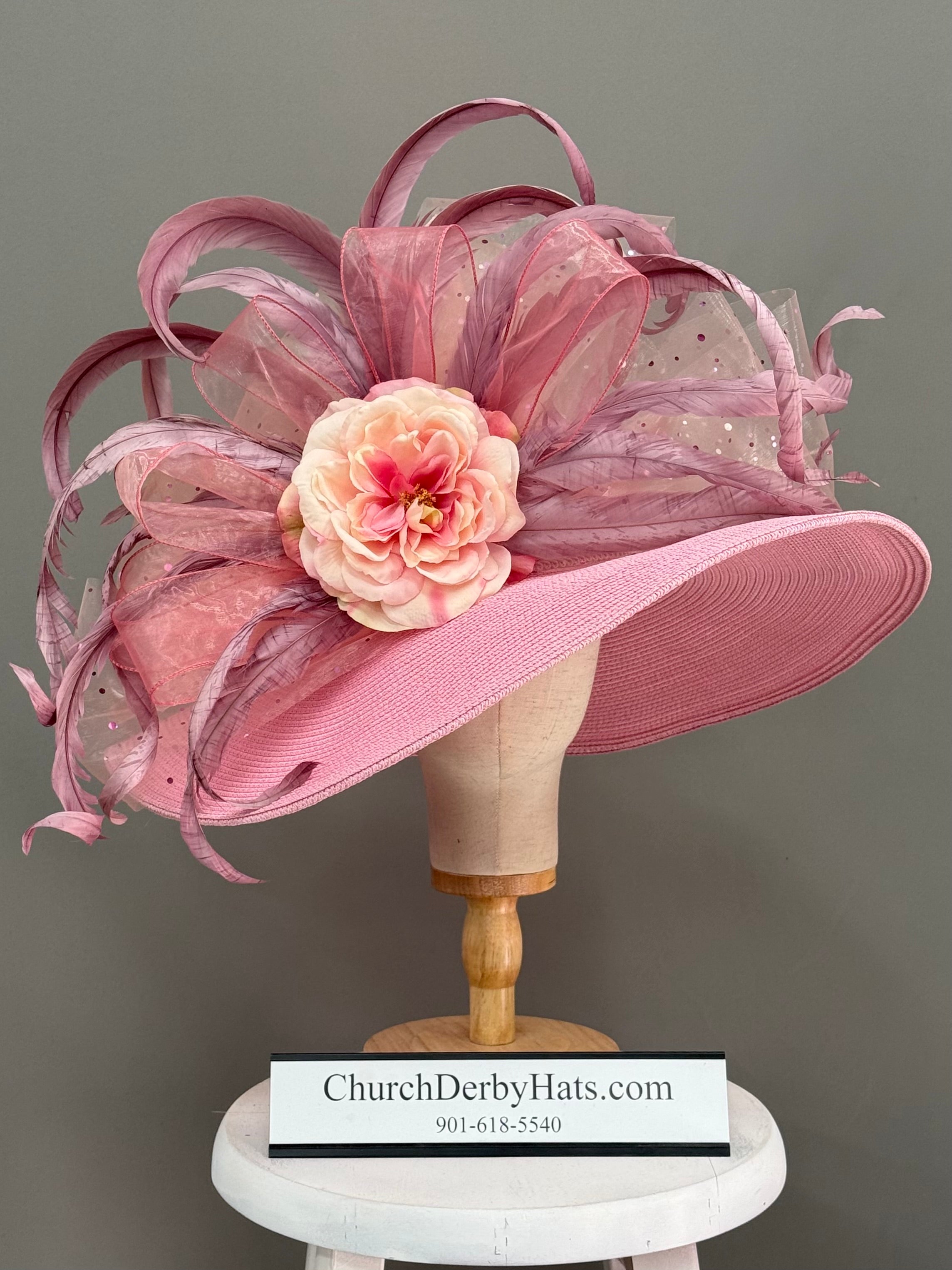 Barbie Jean - Kentucky Derby Hat - Pink Church Hat