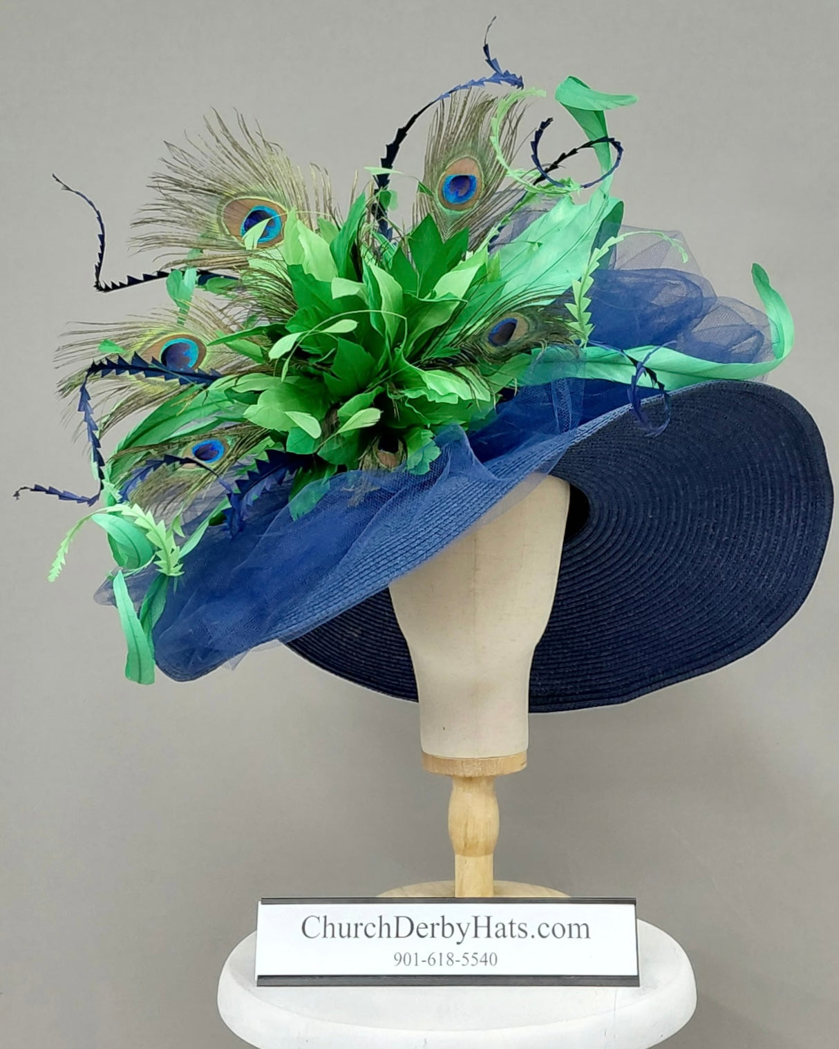 Kingsington Navy Green - Kentucky Derby Hat