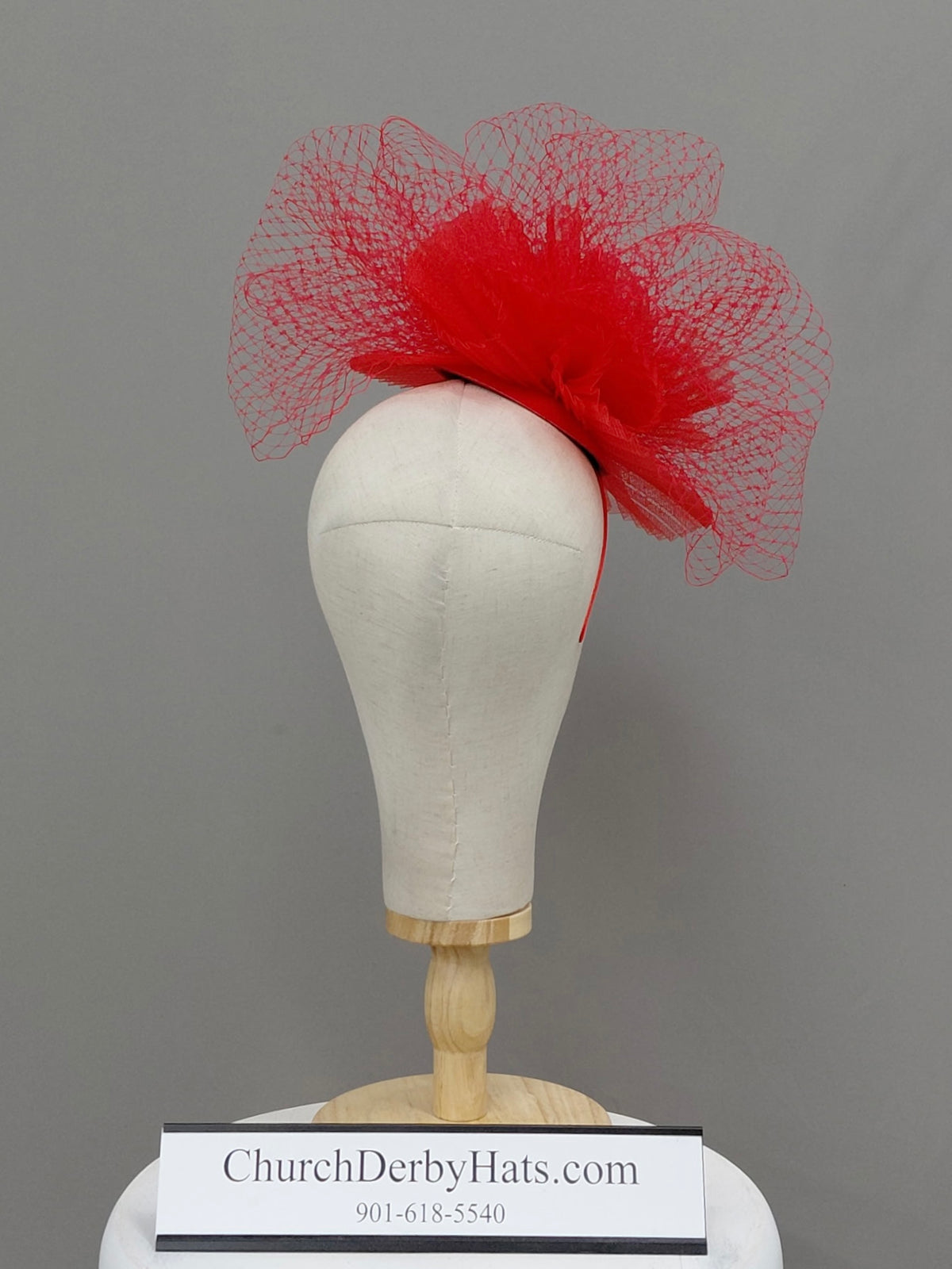 Diva - Red Fascinator on Headband