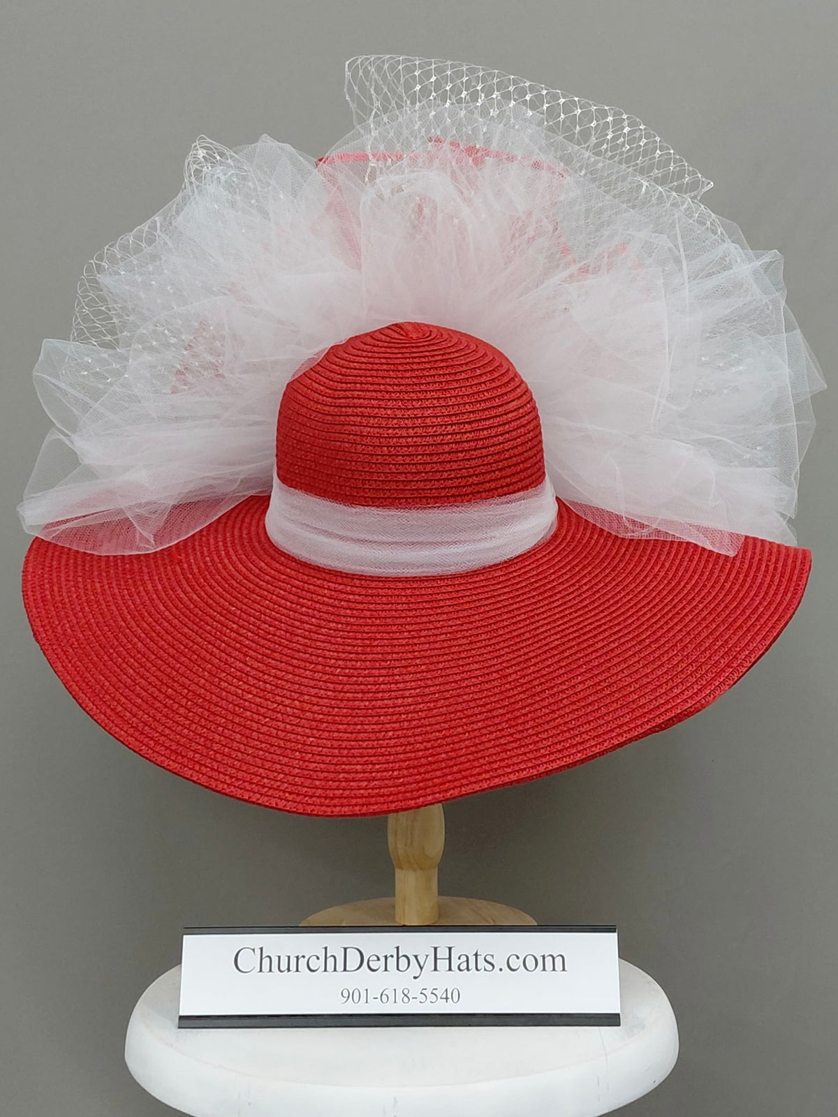 Red Herring (silver and white) - Kentucky Derby Hat - Church Hat